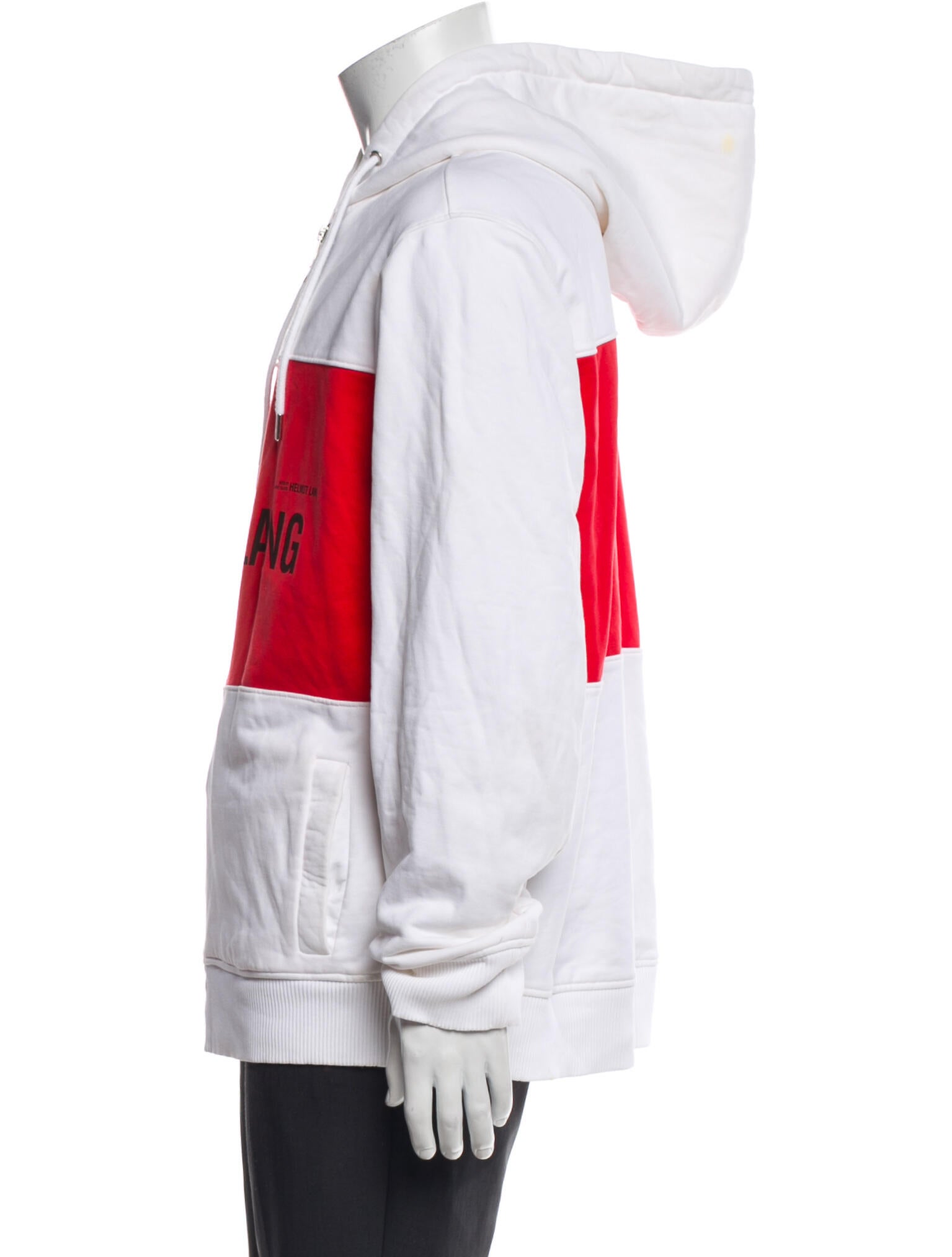 Helmut Lang Colorblock Pattern Crew Neck Hoodie