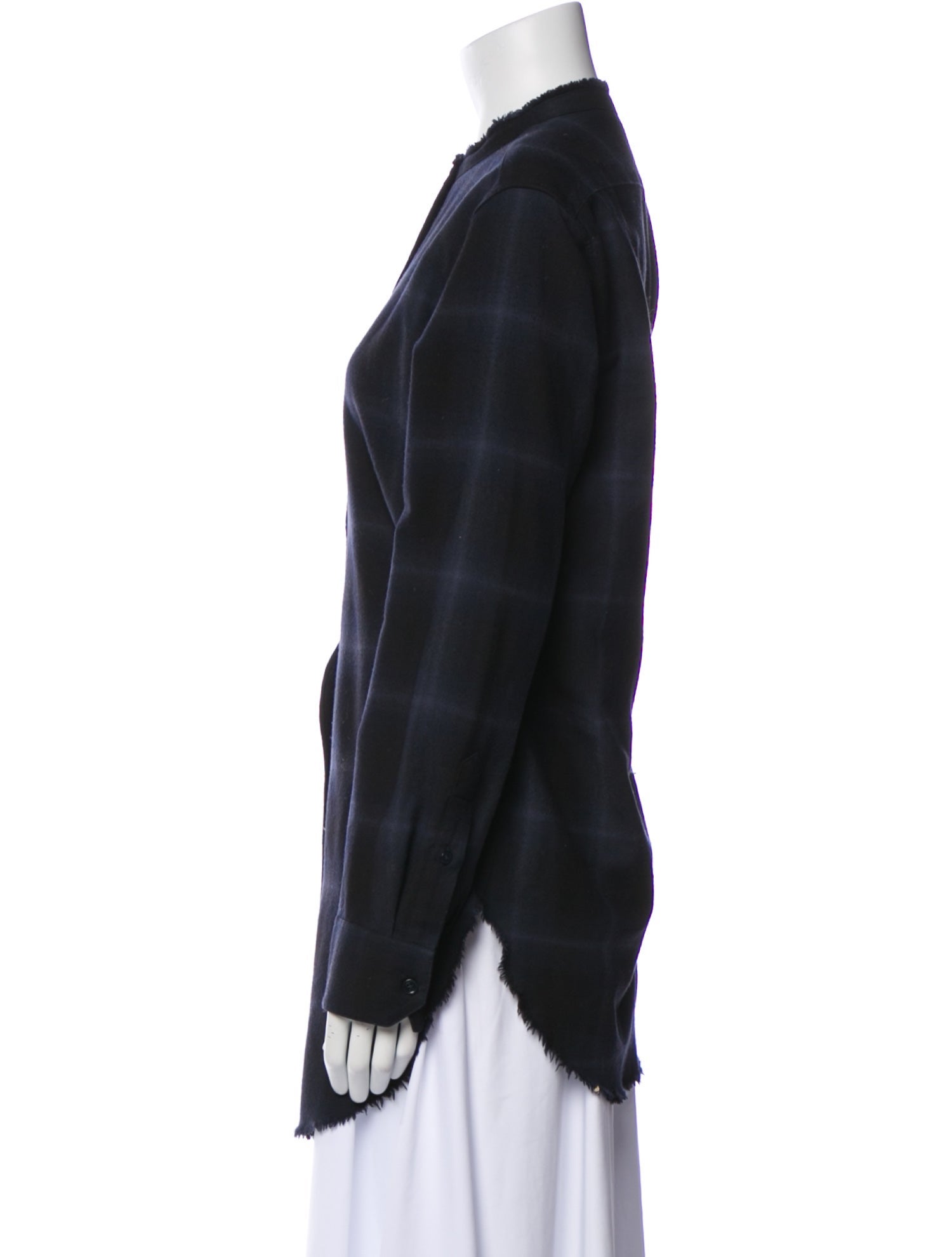 Helmut Lang Wool Plaid Print Tunic