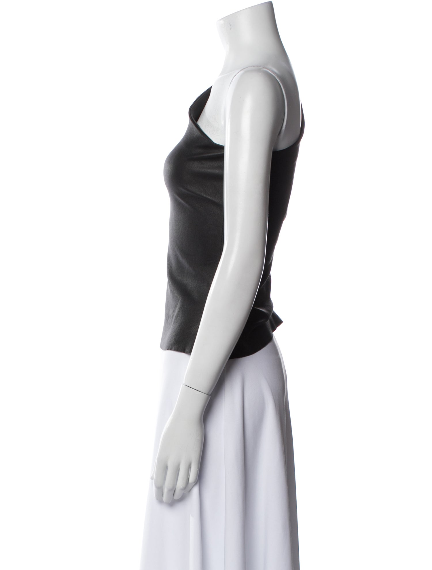 Helmut Lang Lamb Leather One-Shoulder Top