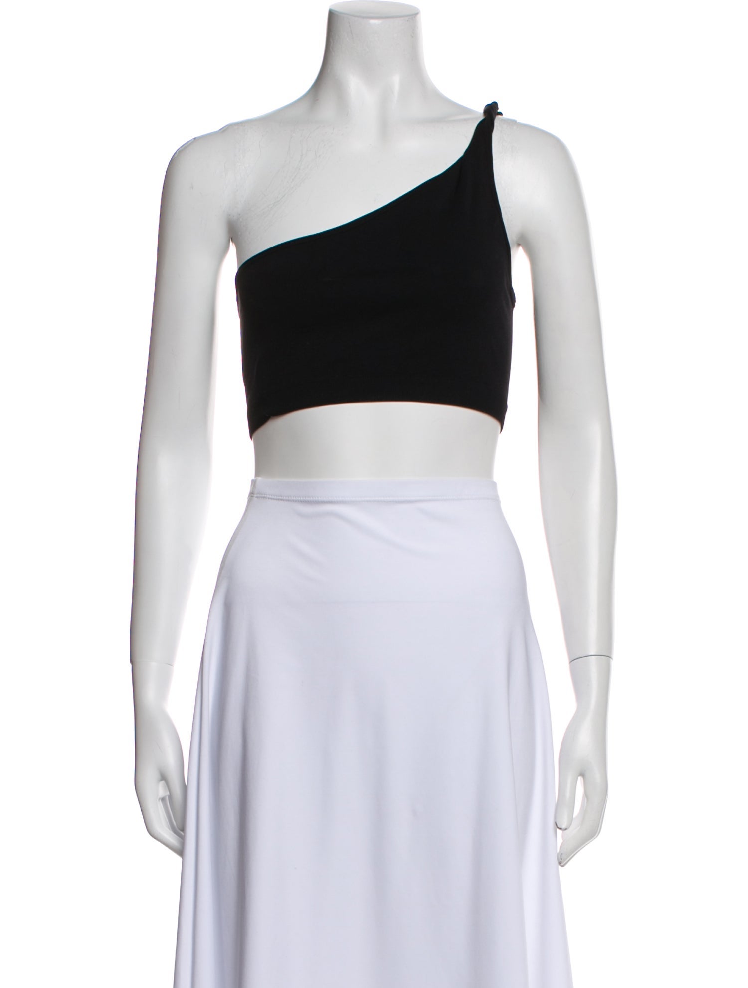 Helmut Lang Nylon One-Shoulder Crop Top