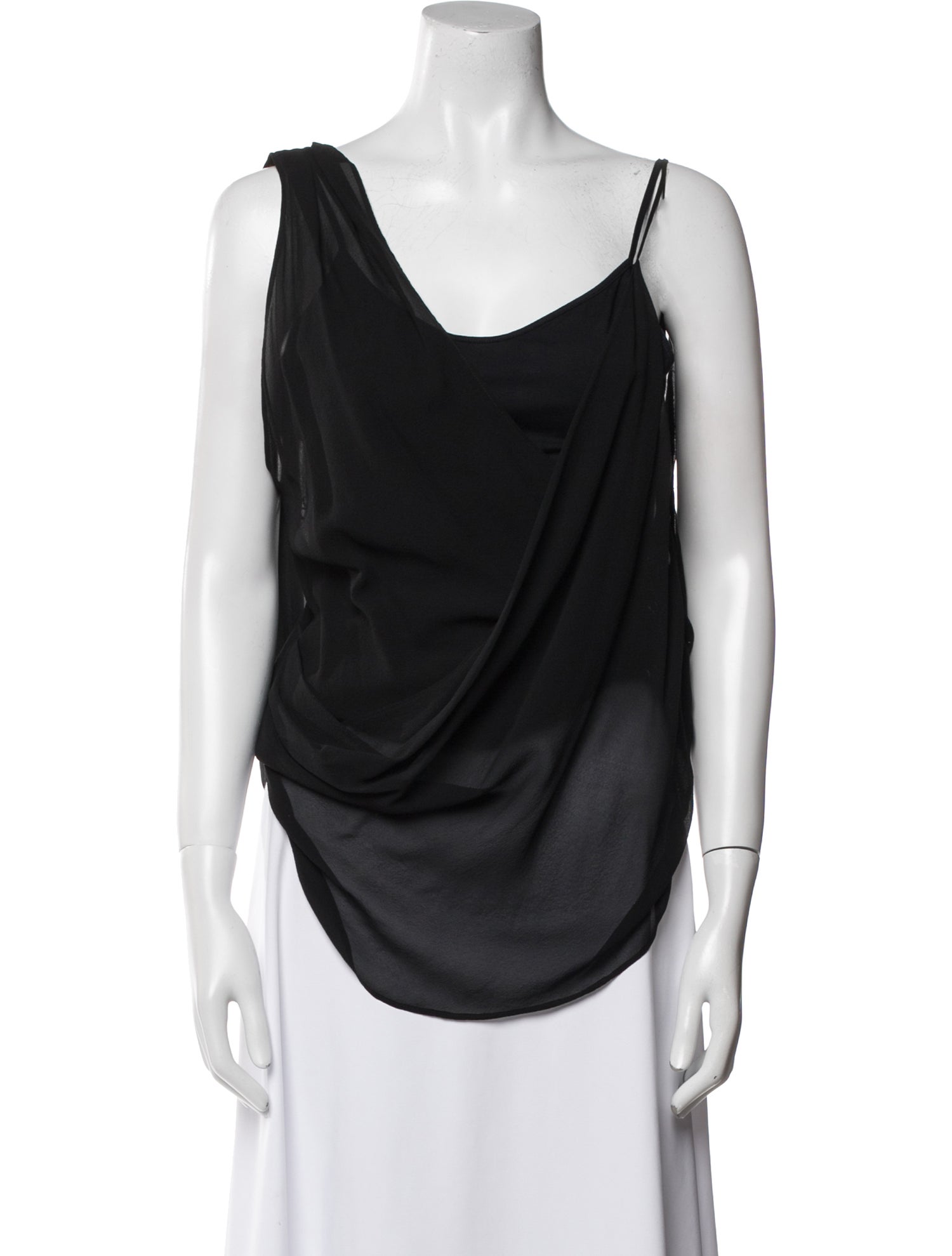 Helmut Lang Silk Cowl Neck Top