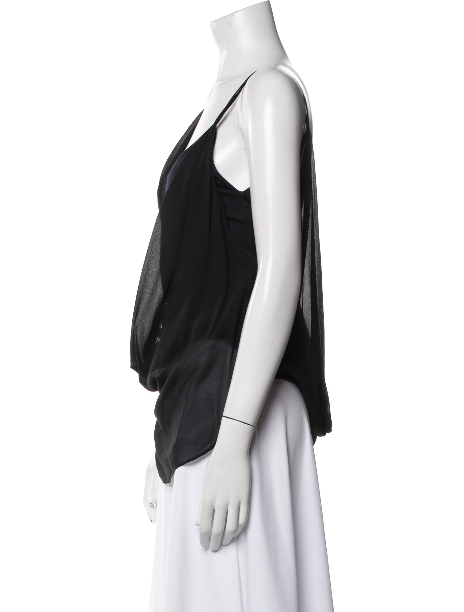 Helmut Lang Silk Cowl Neck Top