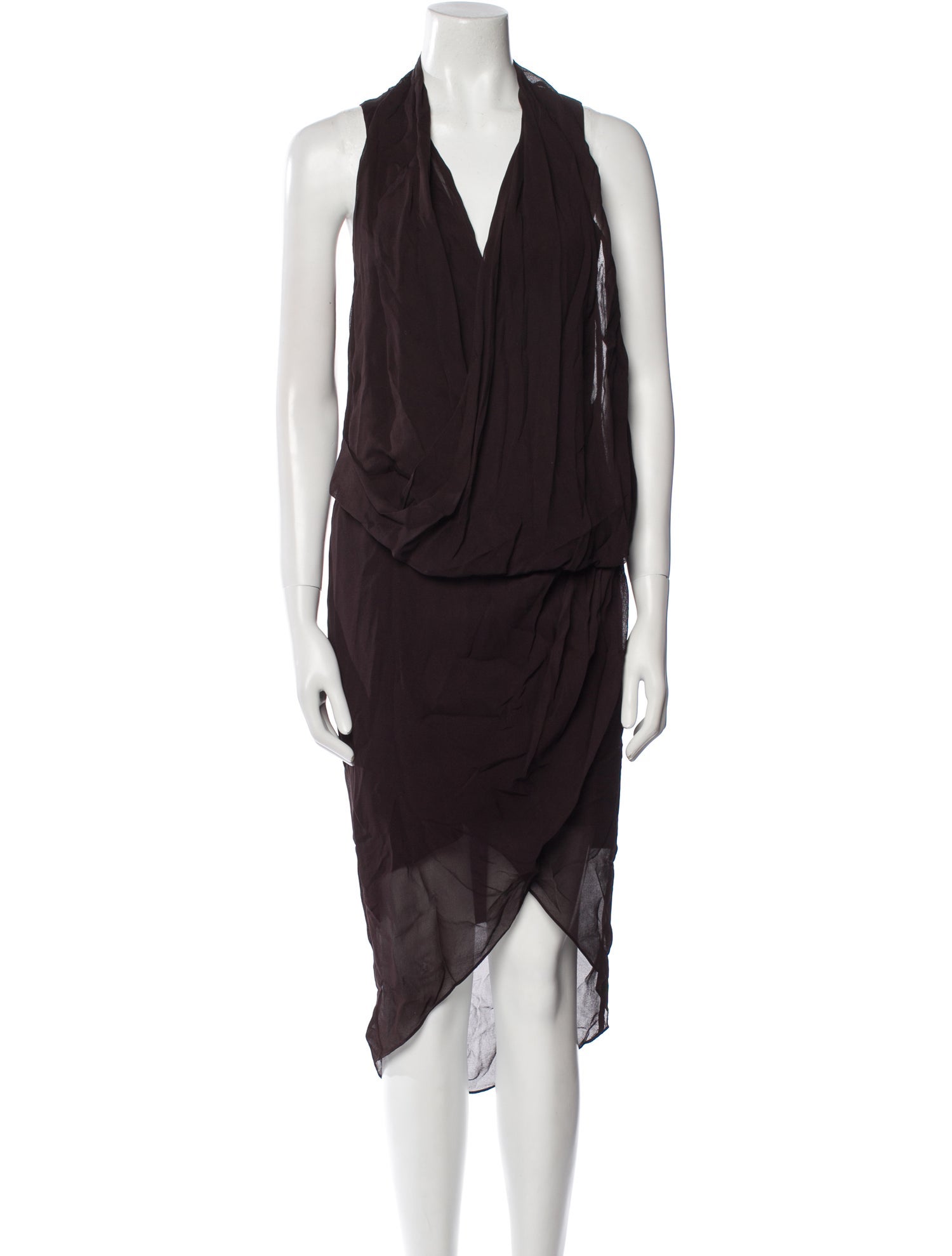 Helmut Lang Cowl Neck Midi Length Dress