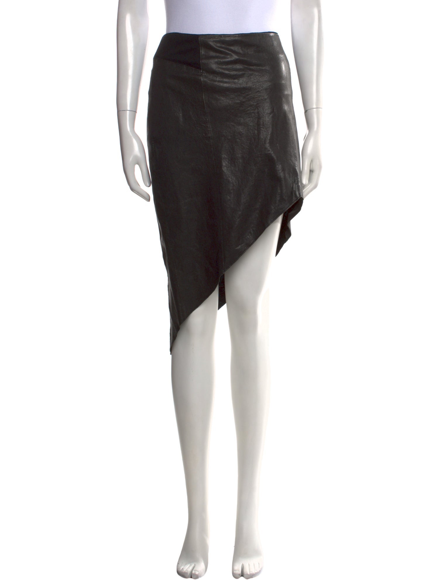 Helmut Lang Leather Knee-Length Skirt