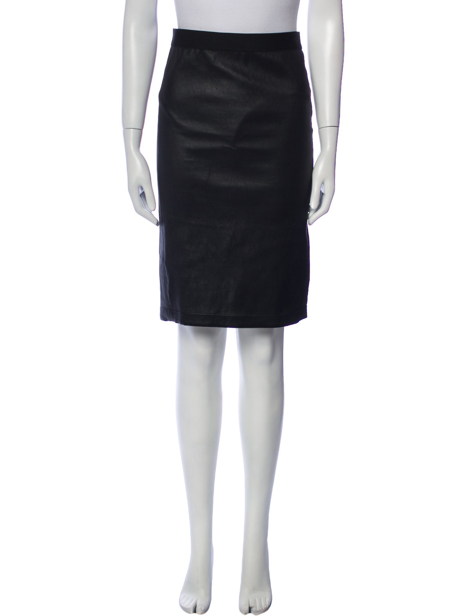 Helmut Lang Leather Knee-Length Skirt