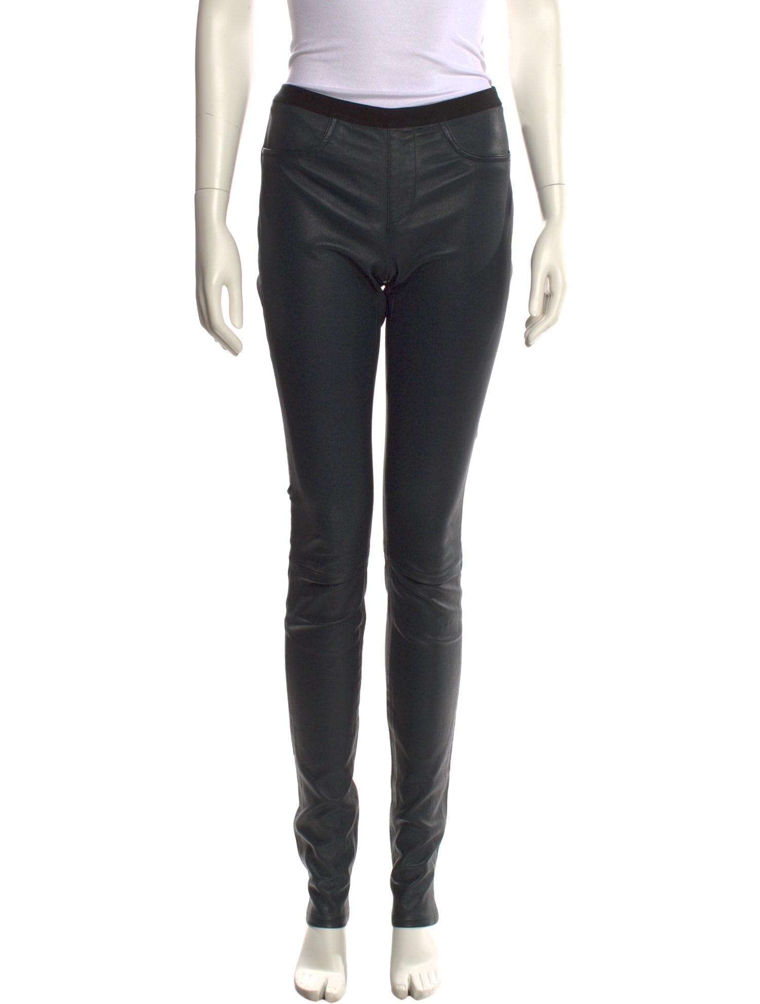Helmut Lang Lamb Leather Skinny Leg Pants