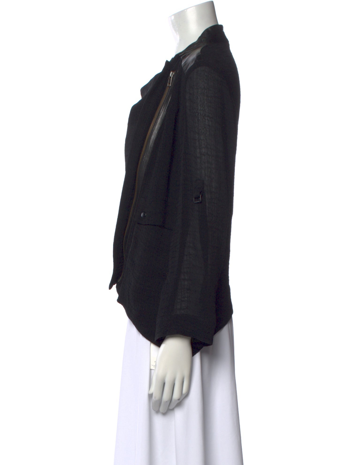 Helmut Lang Cowl Neck Long Sleeve Crop Top