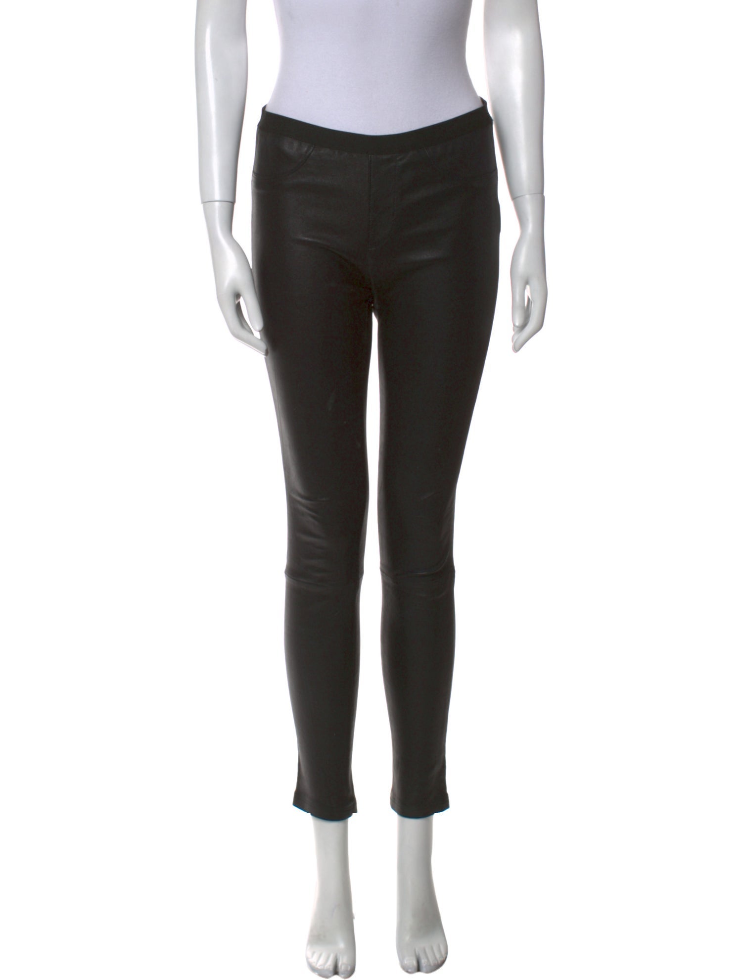 Helmut Lang Lamb Leather Skinny Leg Pants