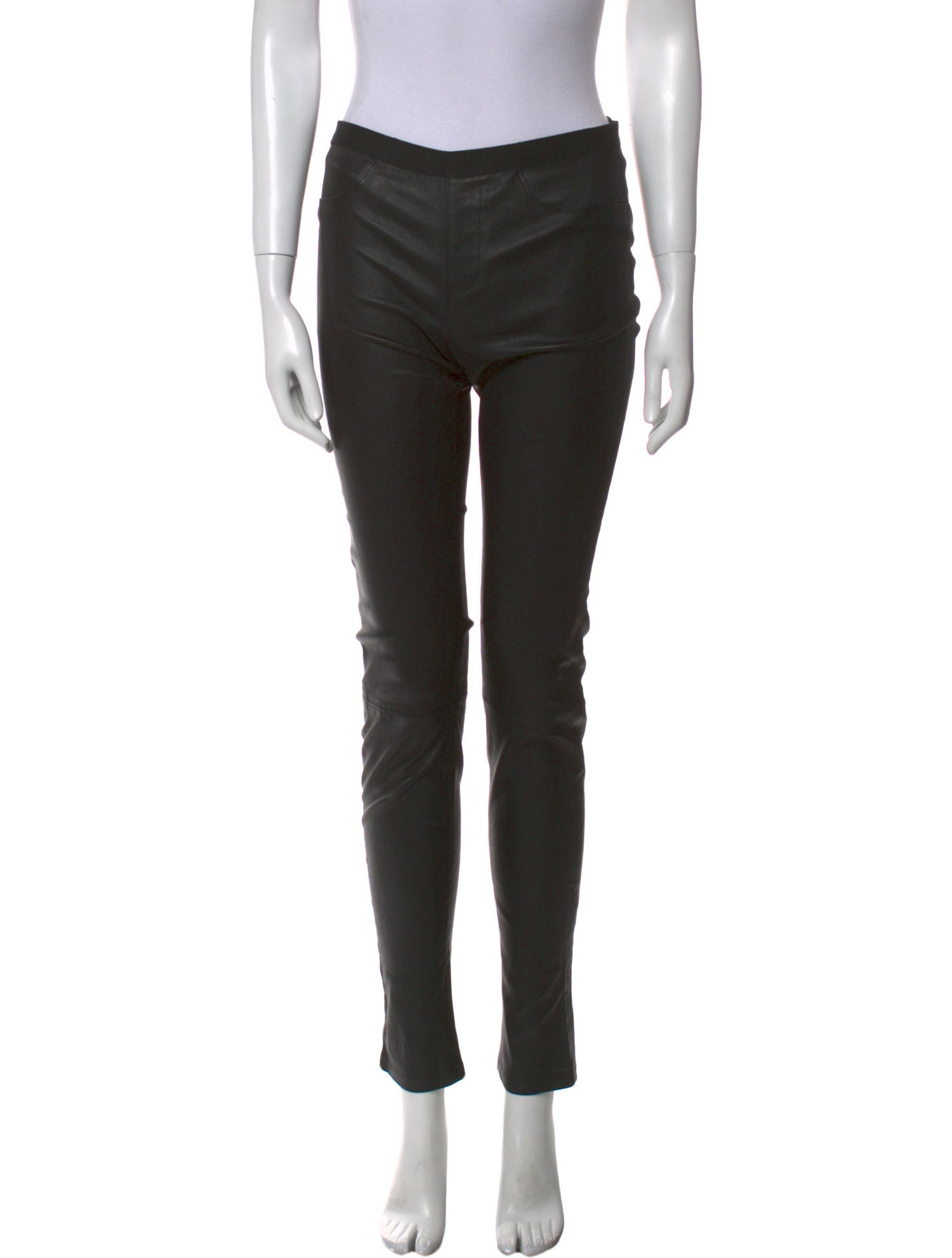 Helmut Lang Lamb Leather Skinny Leg Pants