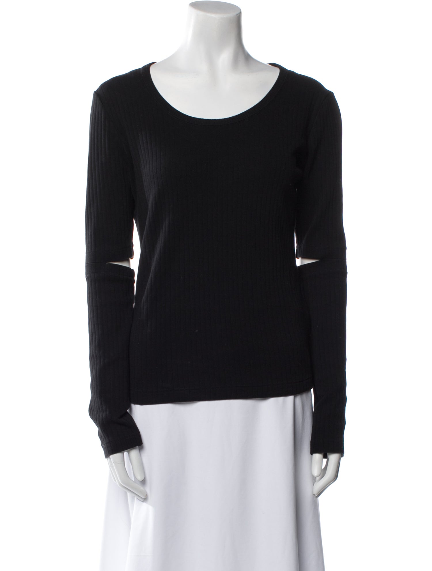 Helmut Lang Scoop Neck Long Sleeve Top