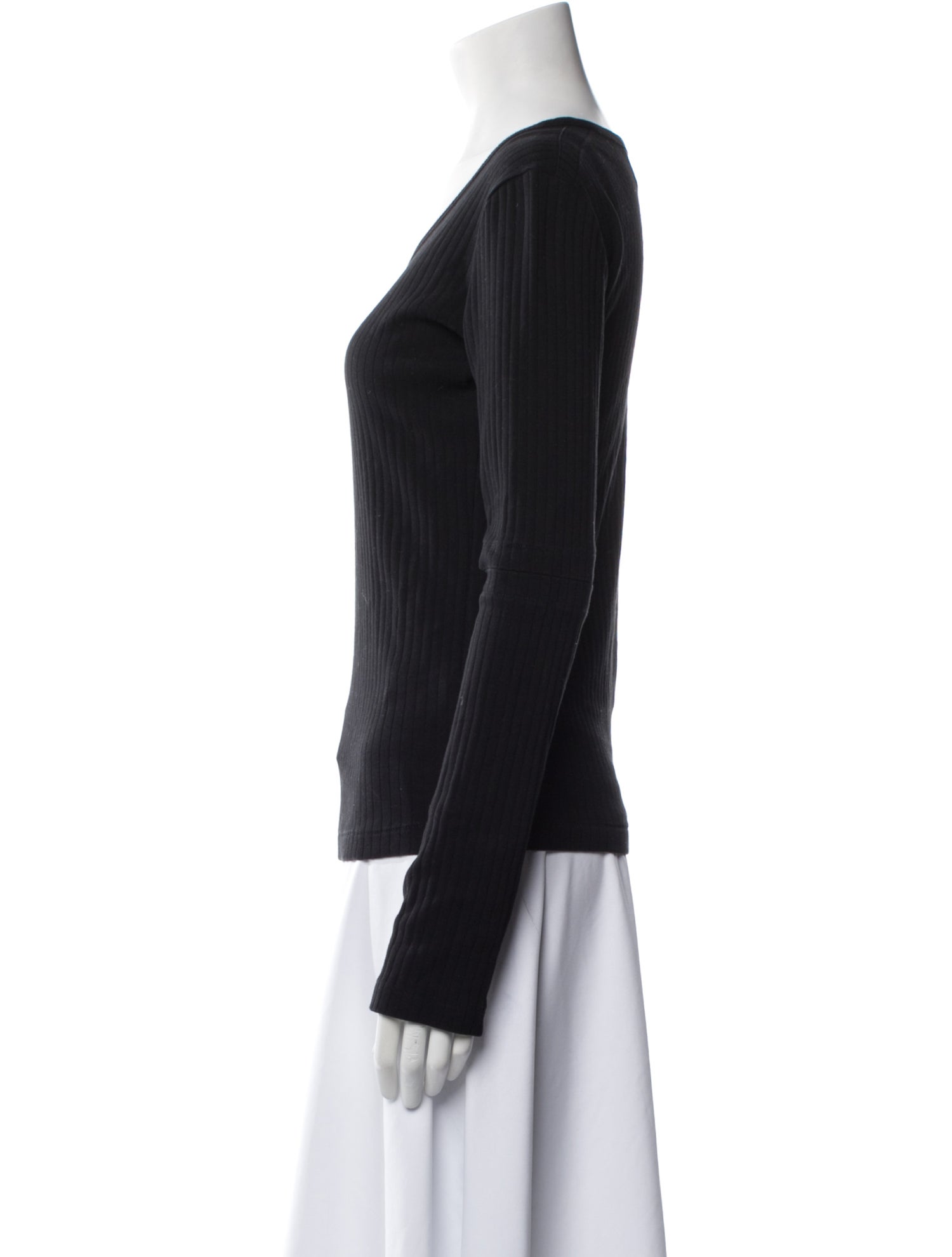 Helmut Lang Scoop Neck Long Sleeve Top