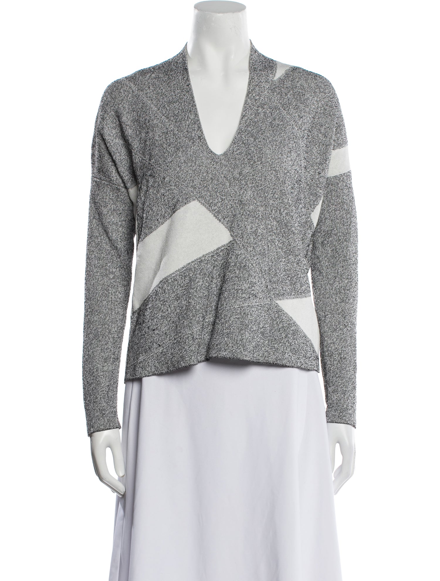 Helmut Lang Printed V-Neck Sweater