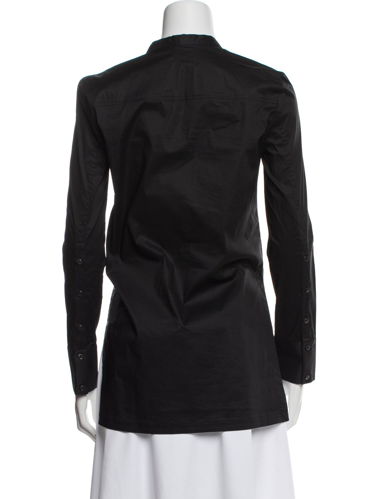 Helmut Lang V-Neck Long Sleeve Button-Up Top