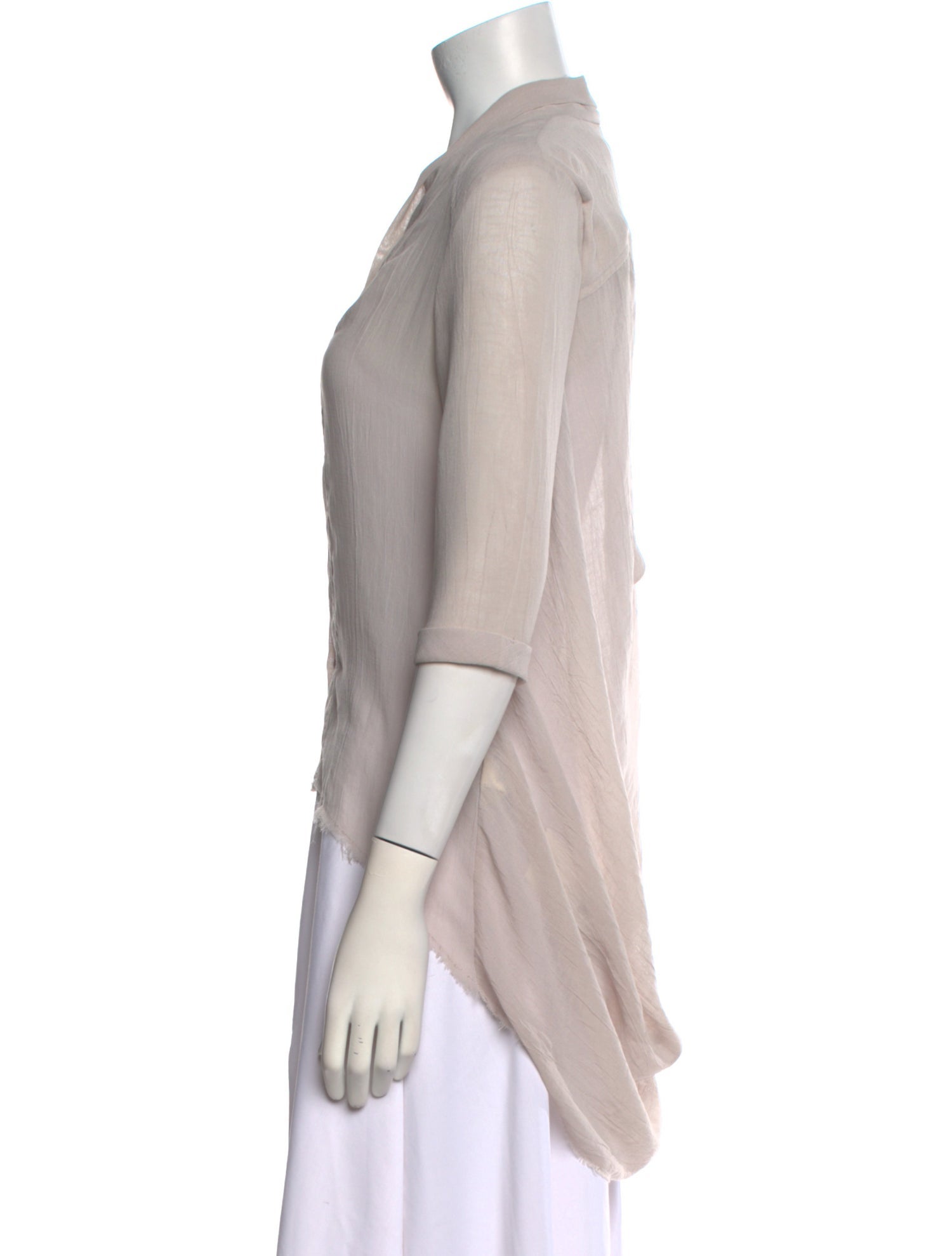 Helmut Lang V-Neck Three-Quarter Sleeve Blouse