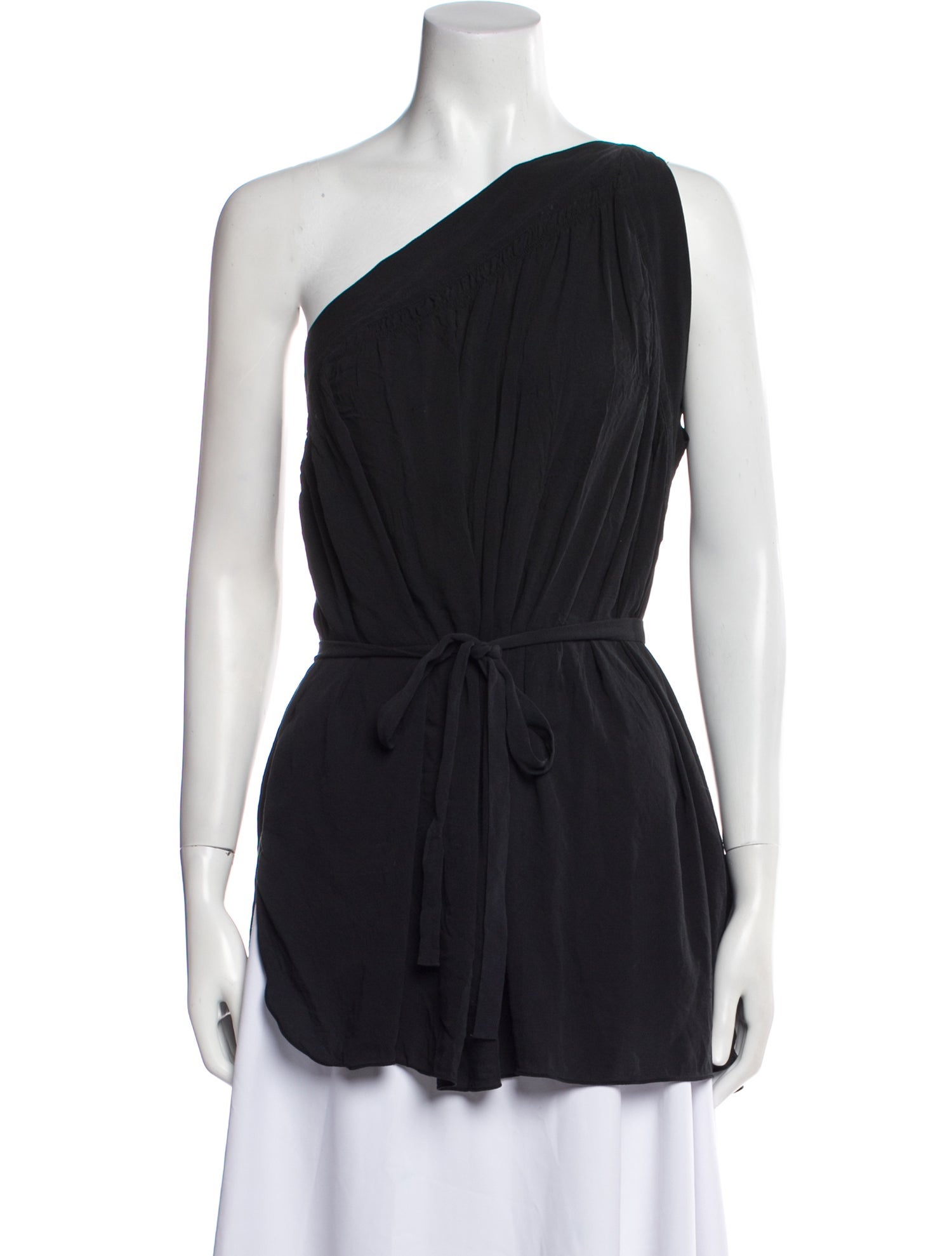 Helmut Lang Silk One-Shoulder Tunic