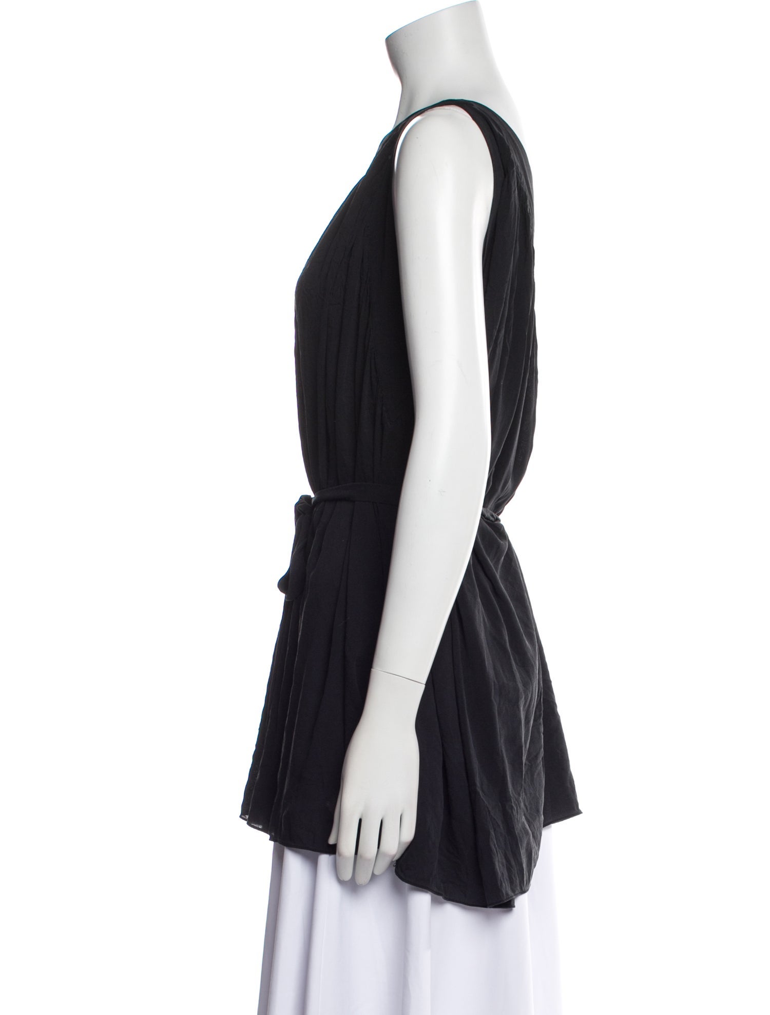 Helmut Lang Silk One-Shoulder Tunic