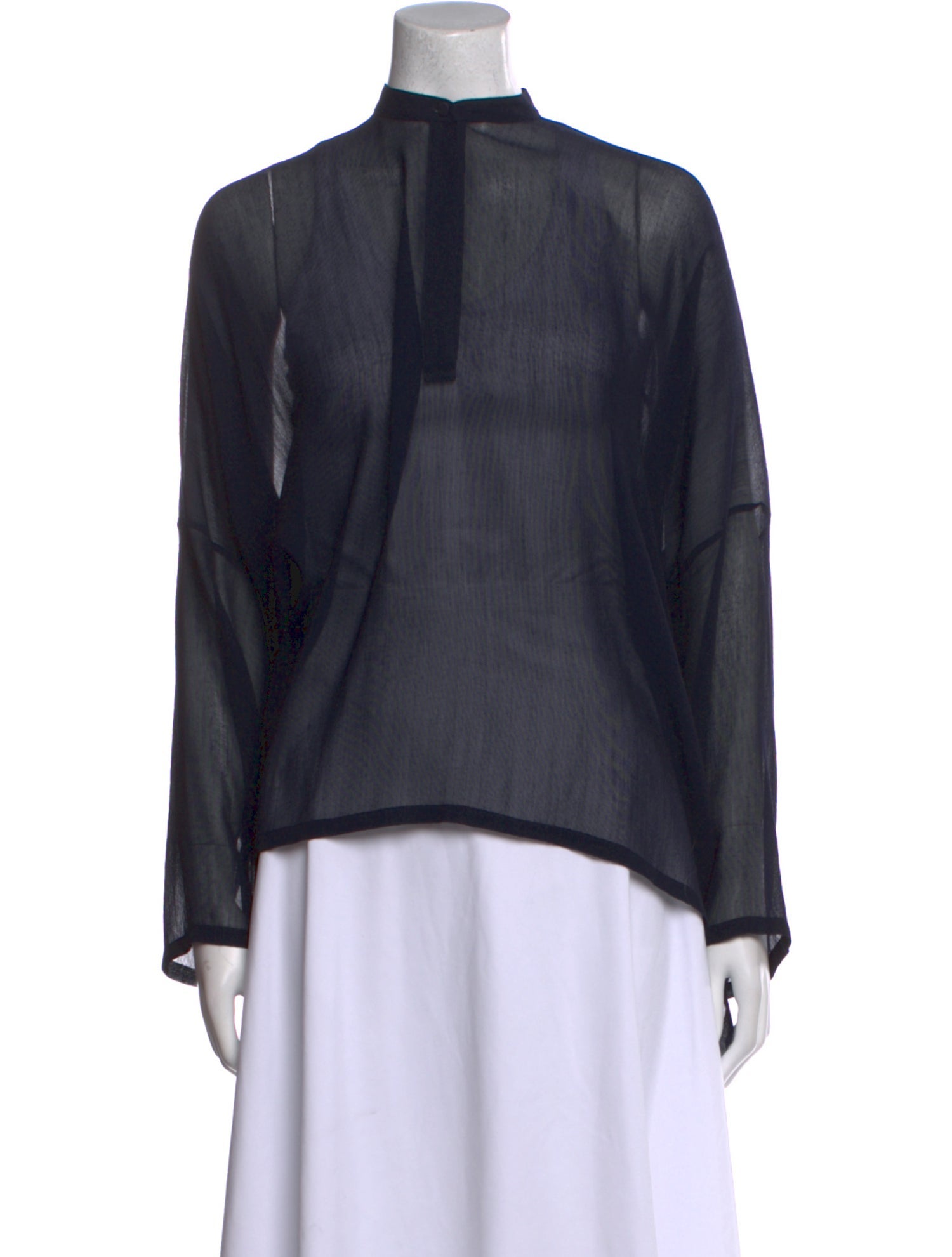 Helmut Lang Wool Mock Neck Blouse