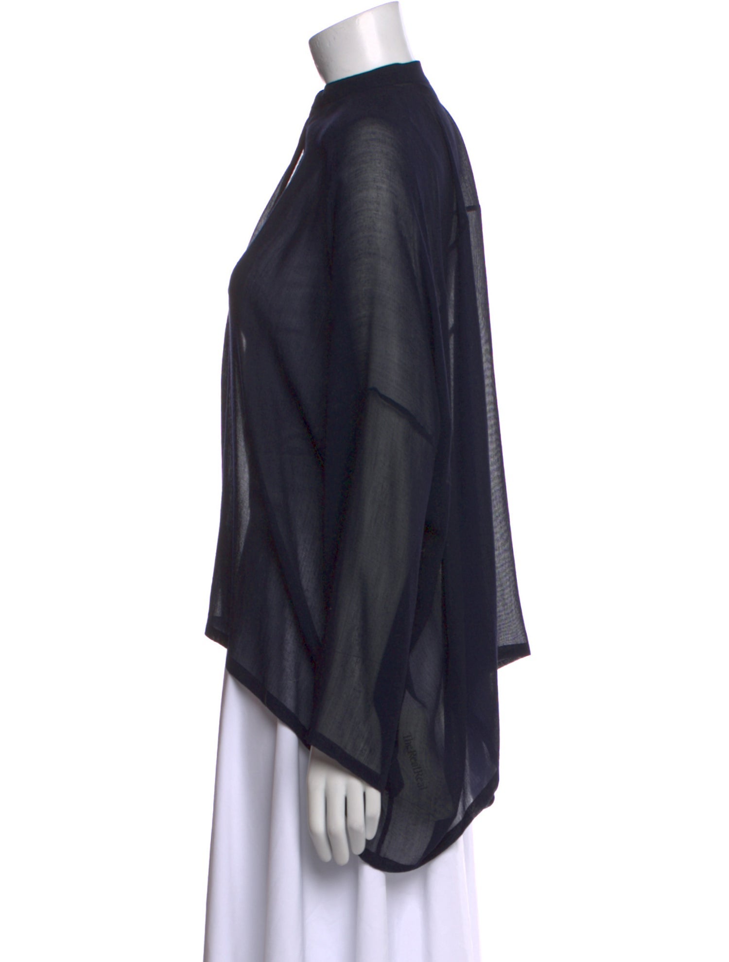 Helmut Lang Wool Mock Neck Blouse