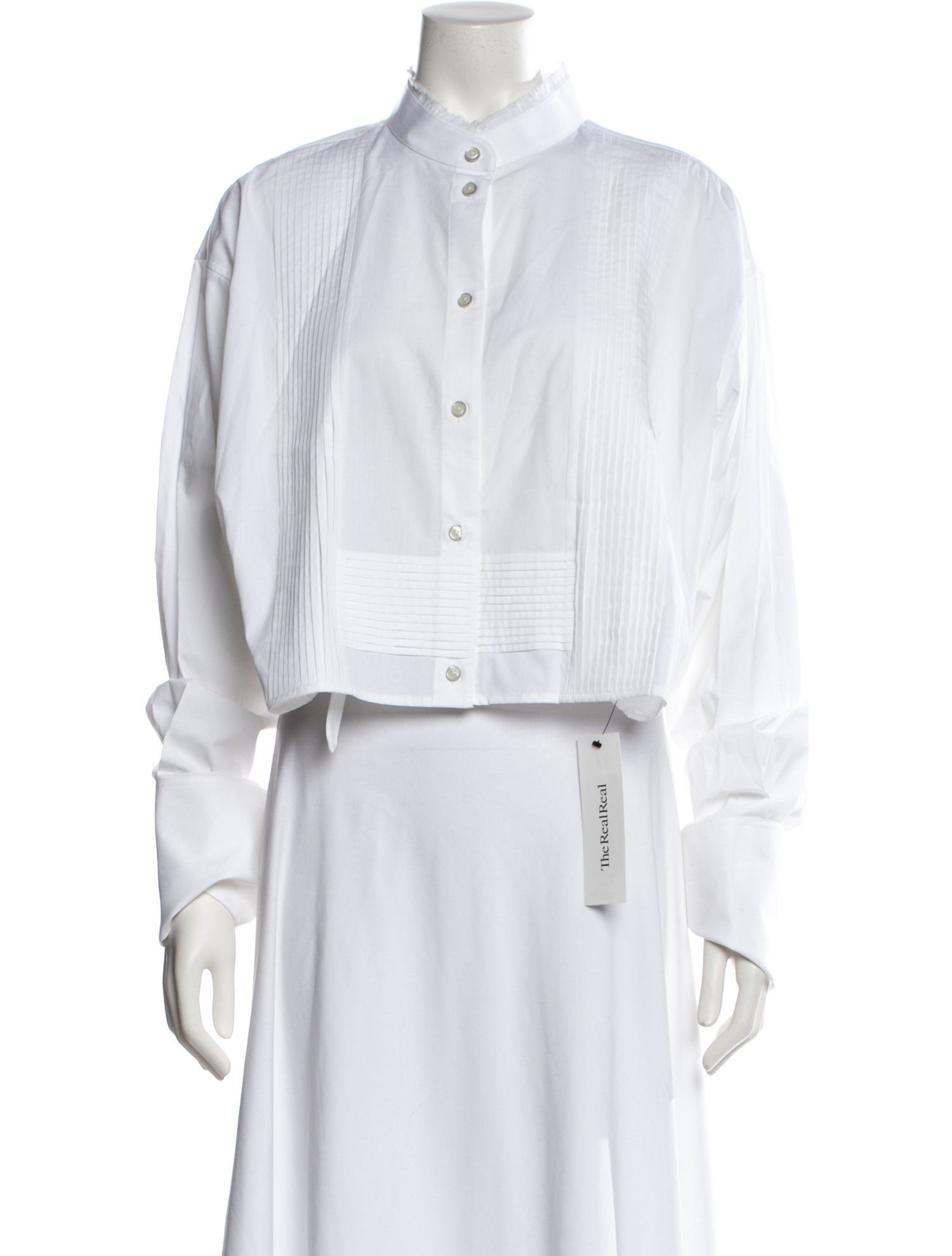 Helmut Lang Mock Neck Long Sleeve Crop Top