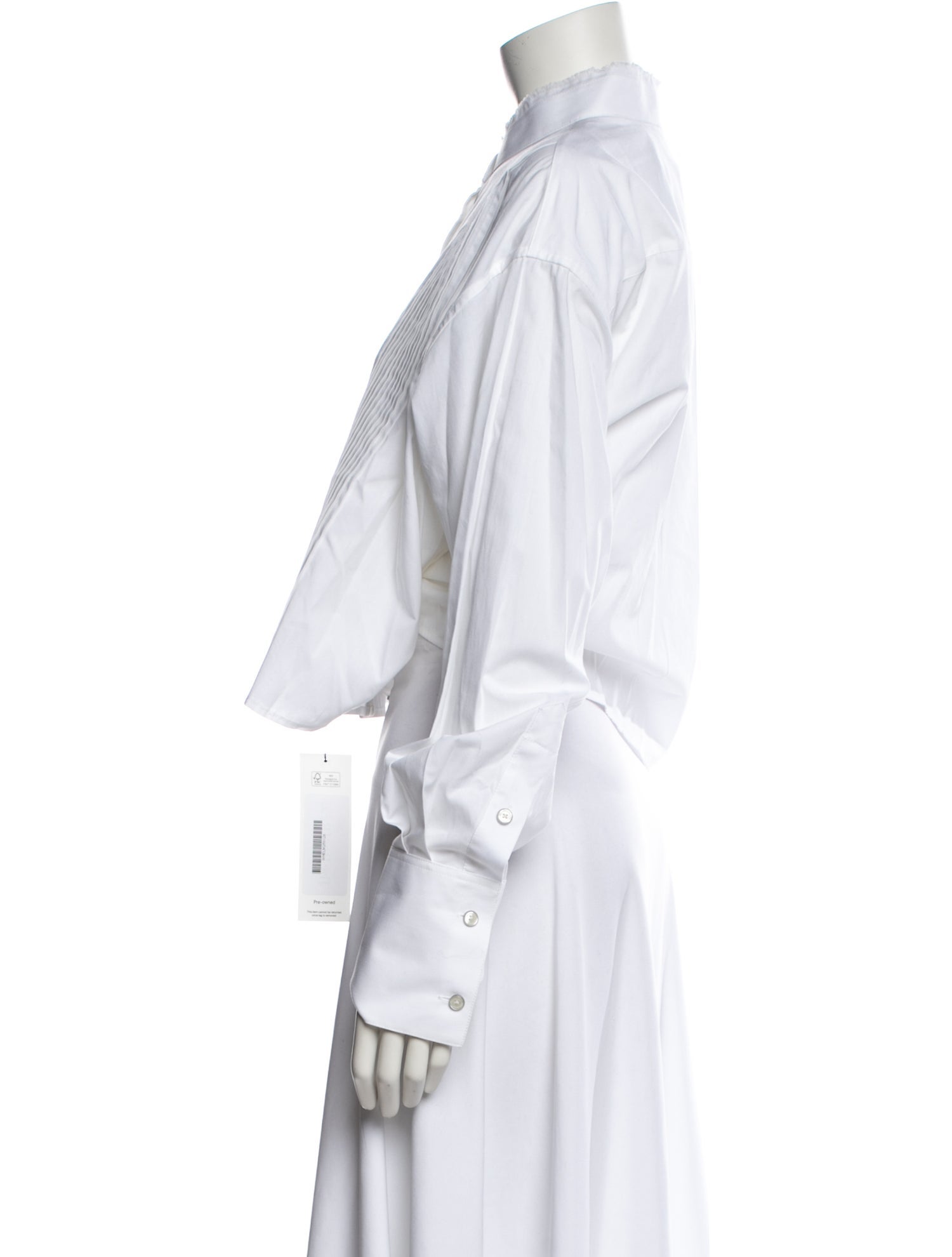 Helmut Lang Mock Neck Long Sleeve Crop Top