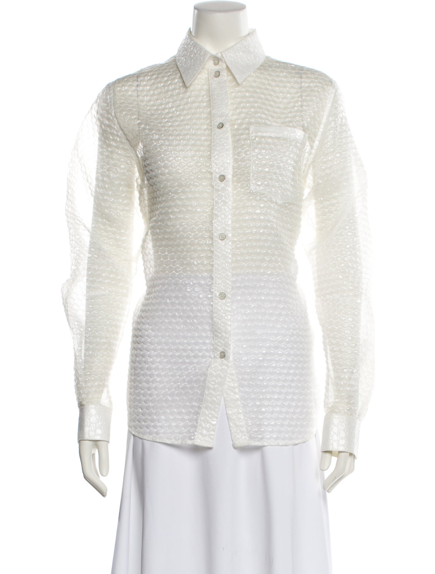 Helmut Lang Long Sleeve Button-Up Top
