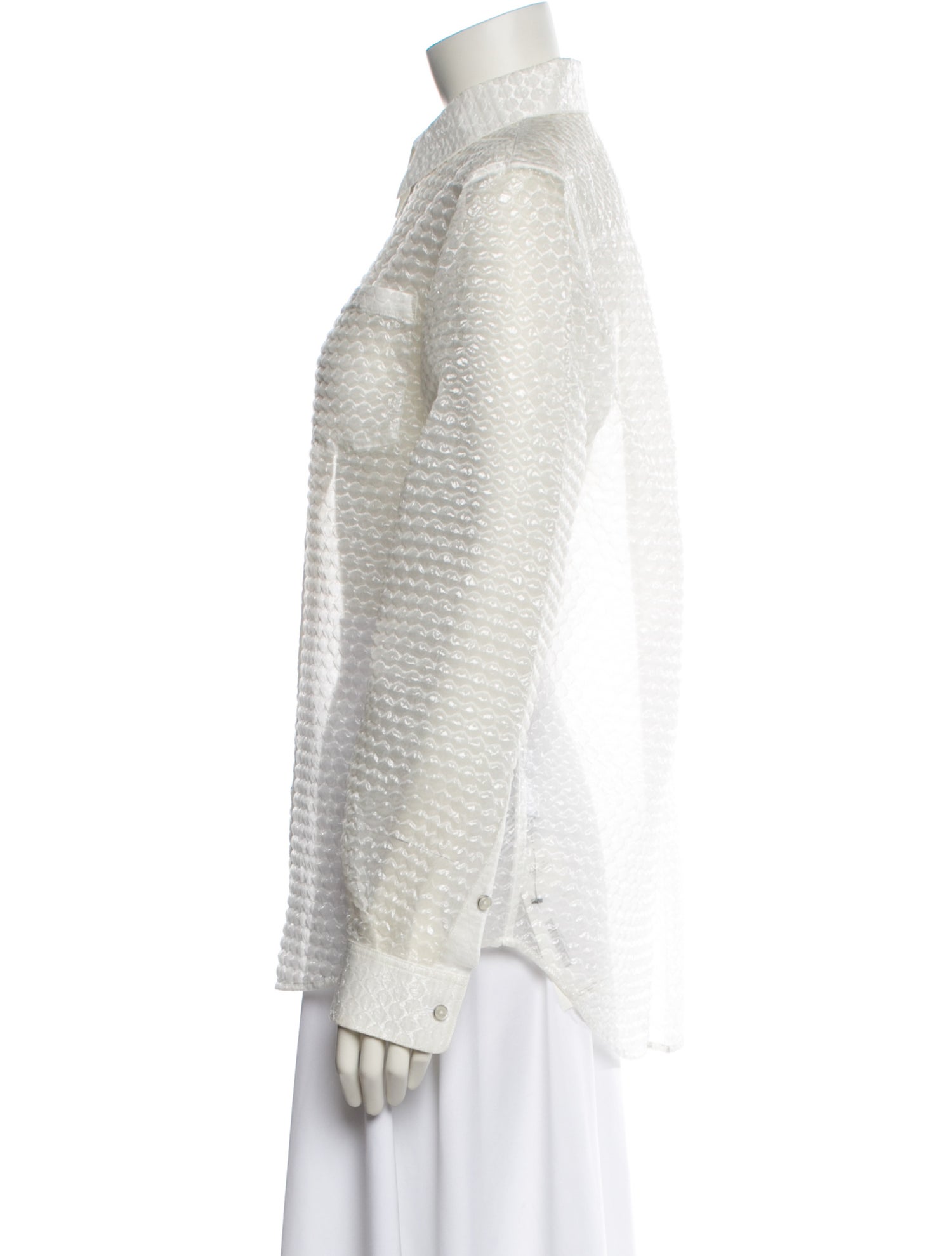 Helmut Lang Long Sleeve Button-Up Top