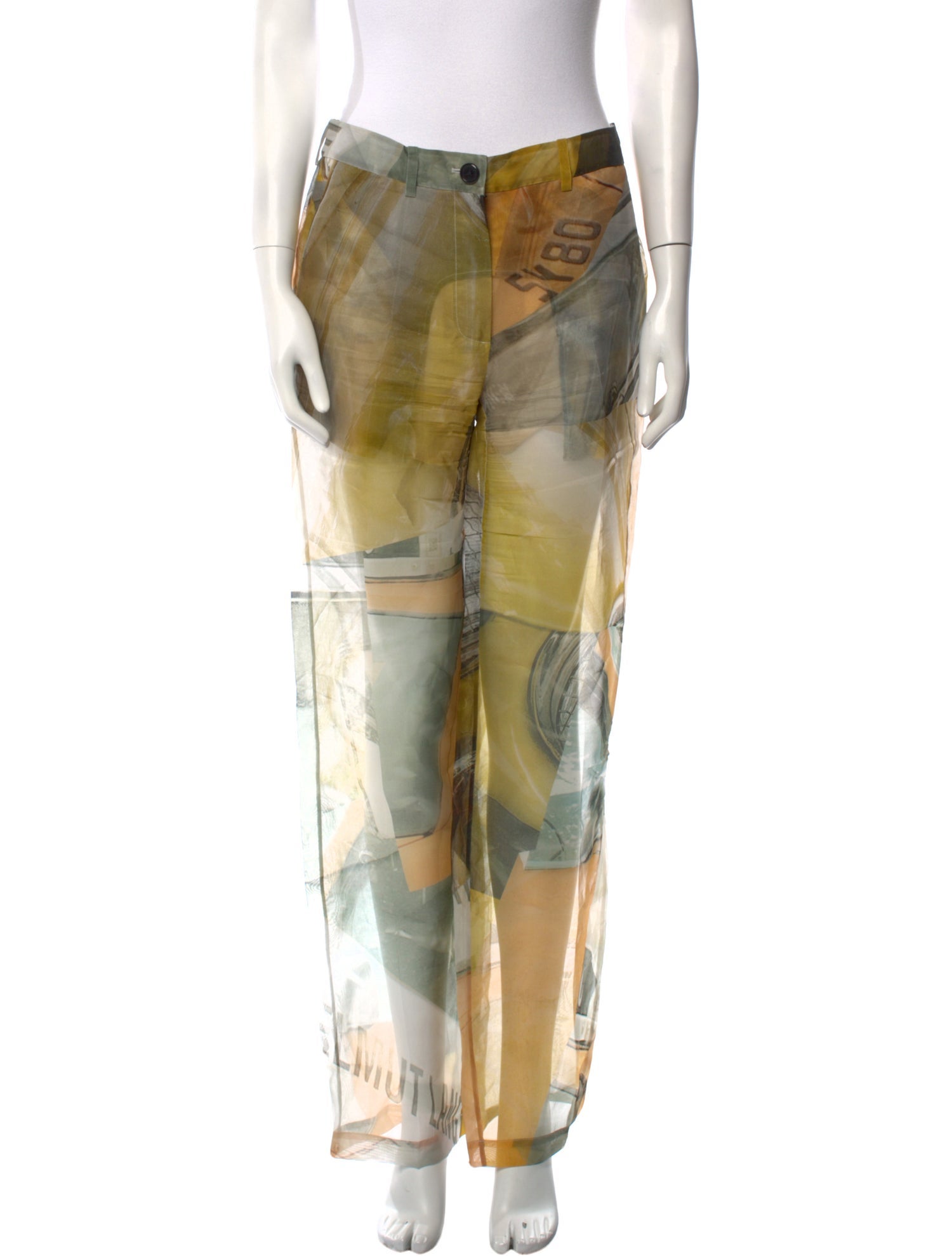 Helmut Lang Silk Wide Leg Pants