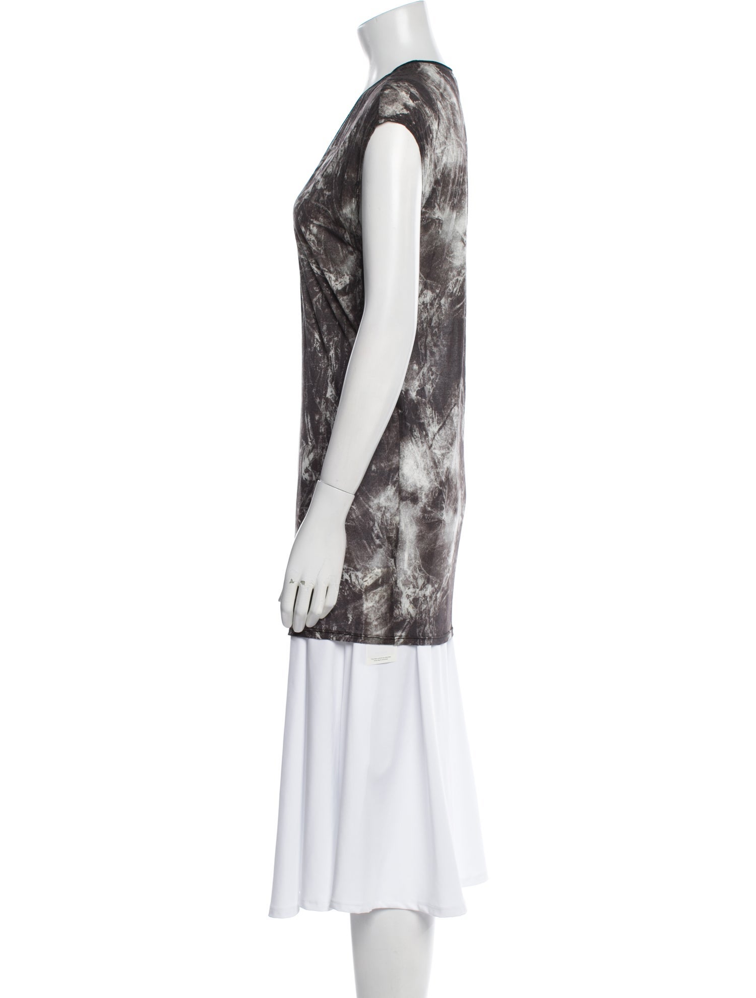 Helmut Lang Tie-Dye Print Cowl Neck Tunic