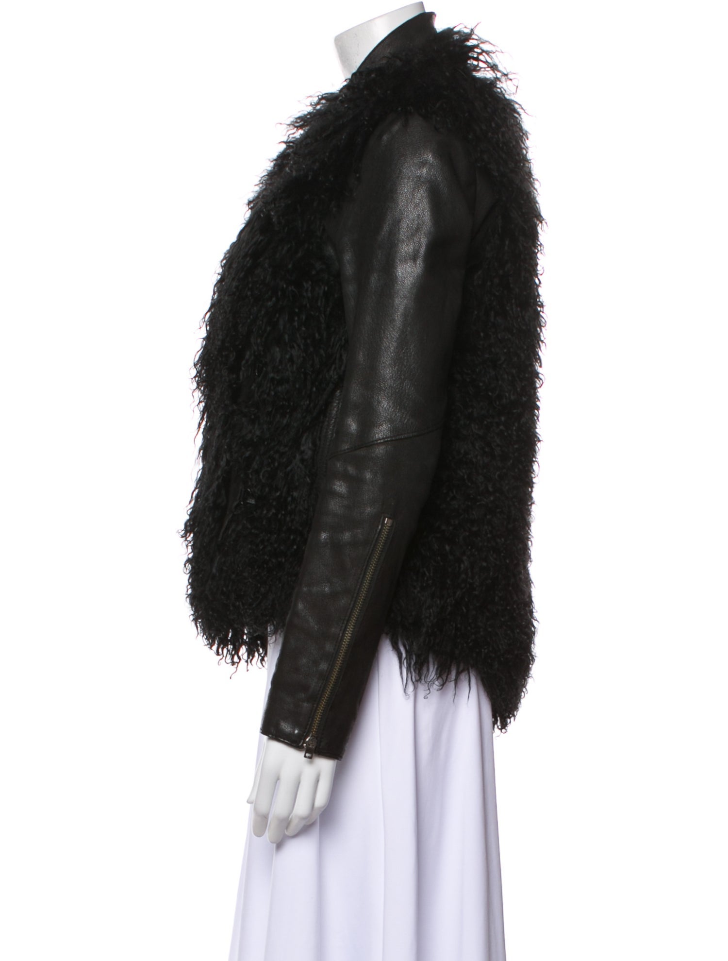 Helmut Lang Leather Faux Fur Jacket