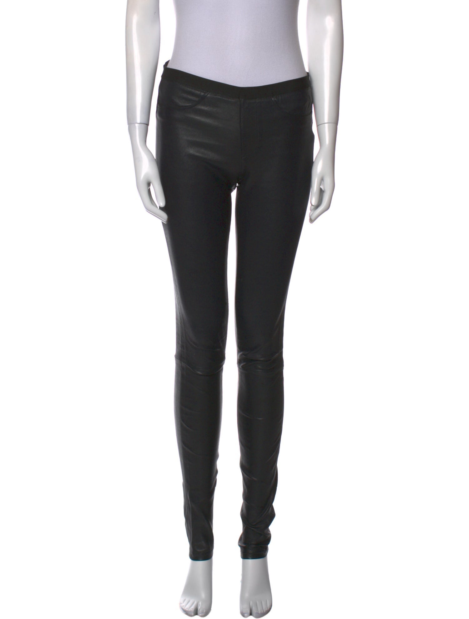 Helmut Lang Lamb Leather Skinny Leg Pants