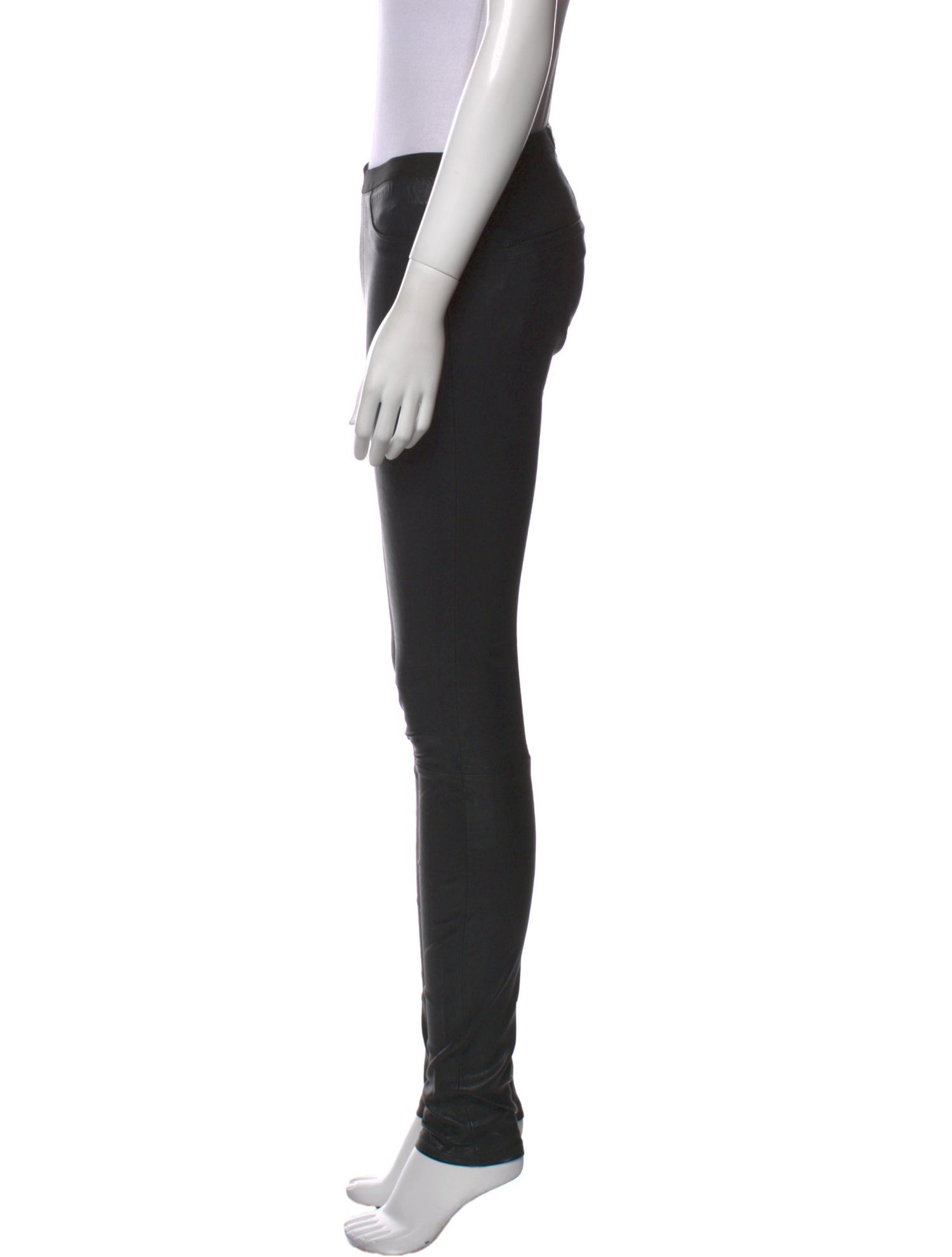 Helmut Lang Lamb Leather Skinny Leg Pants