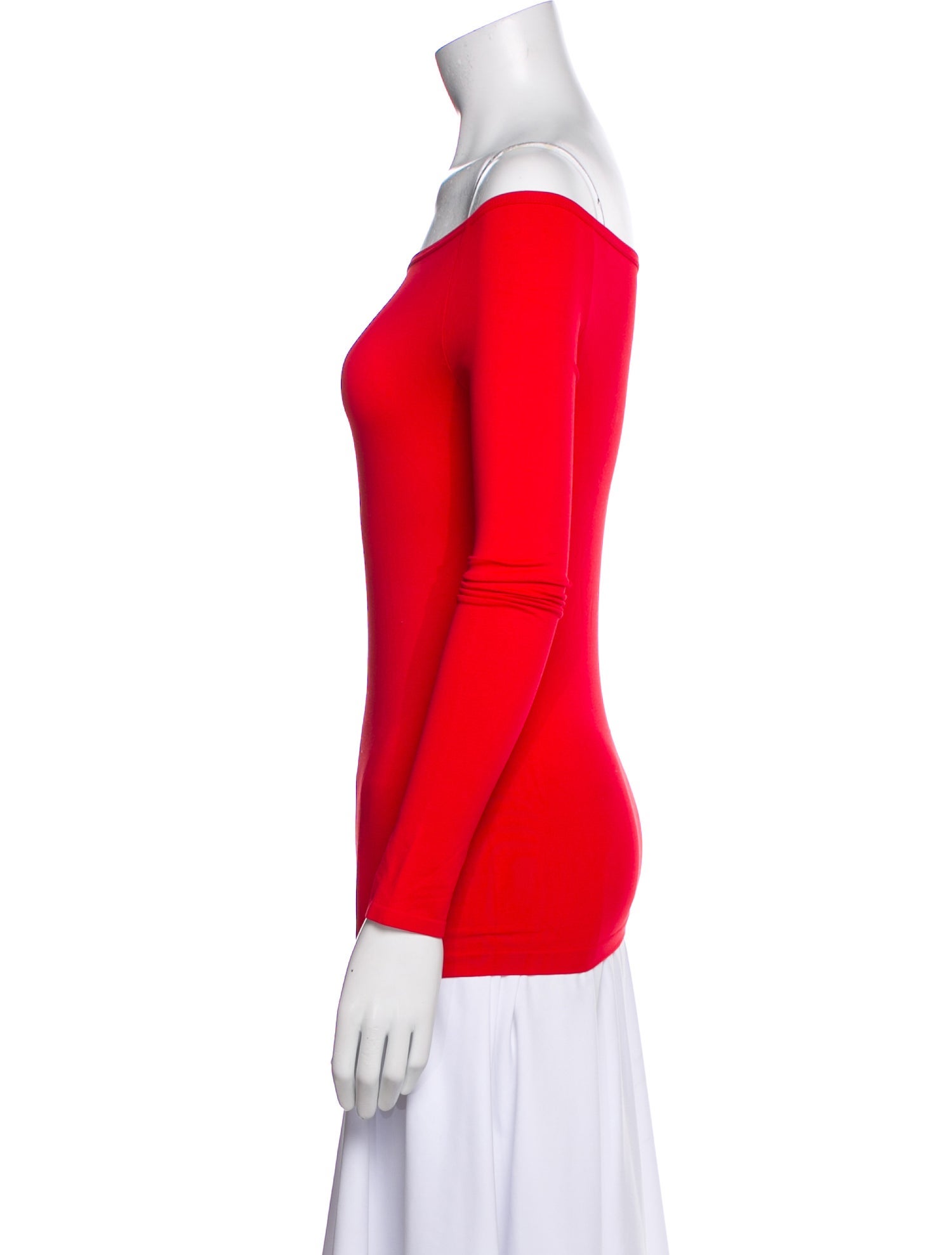 Helmut Lang Off-The-Shoulder Three-Quarter Sleeve Top