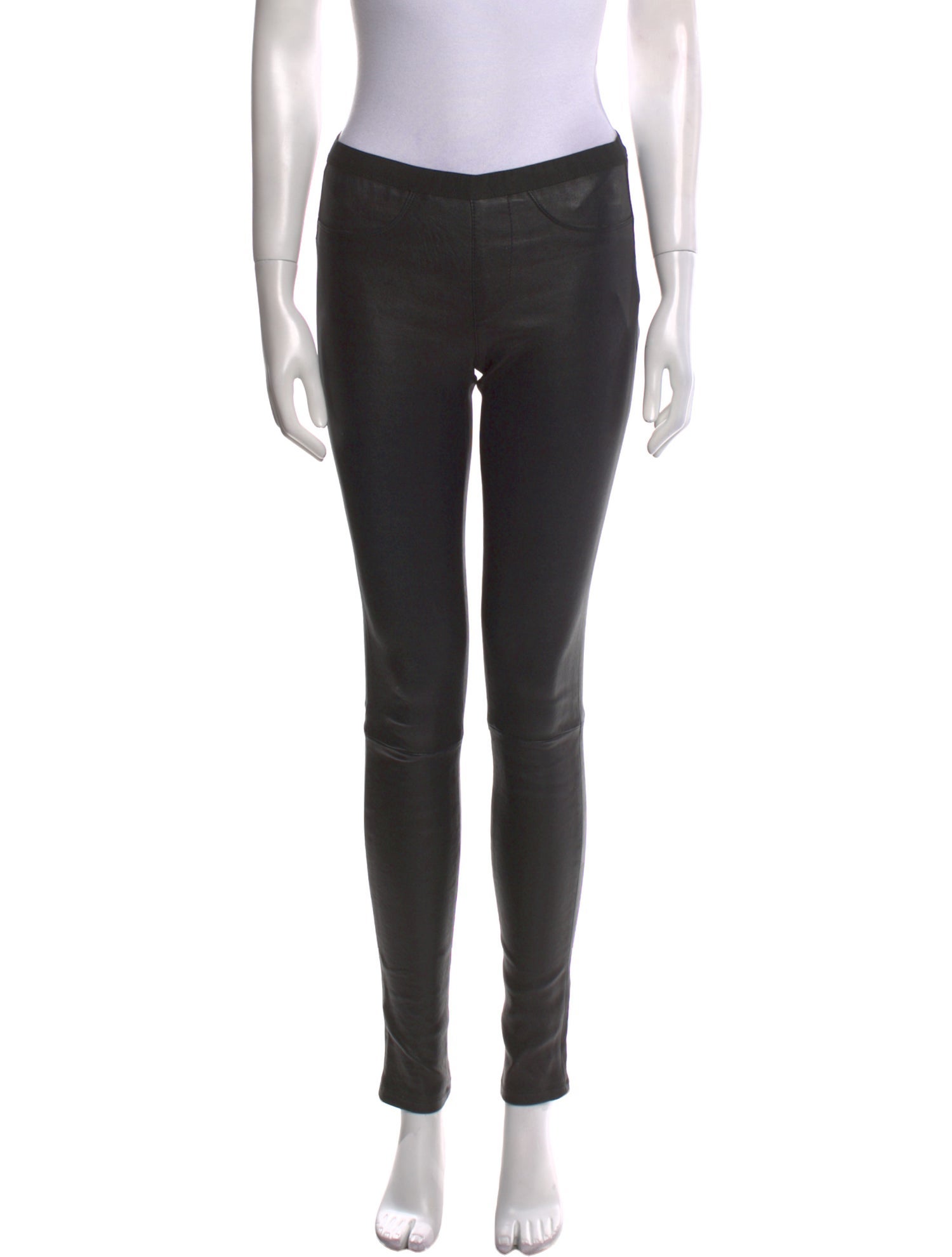 Helmut Lang Lamb Leather Skinny Leg Pants