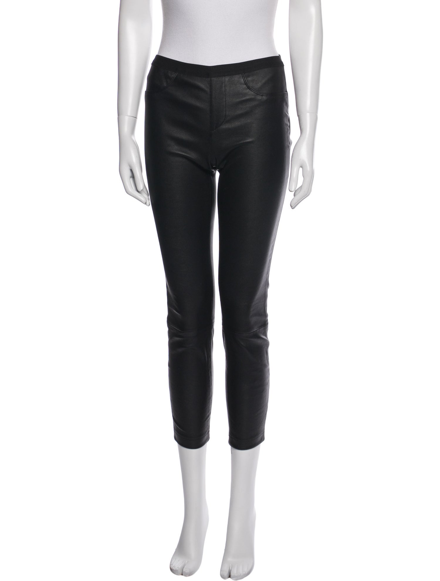 Helmut Lang Lamb Leather Skinny Leg Pants