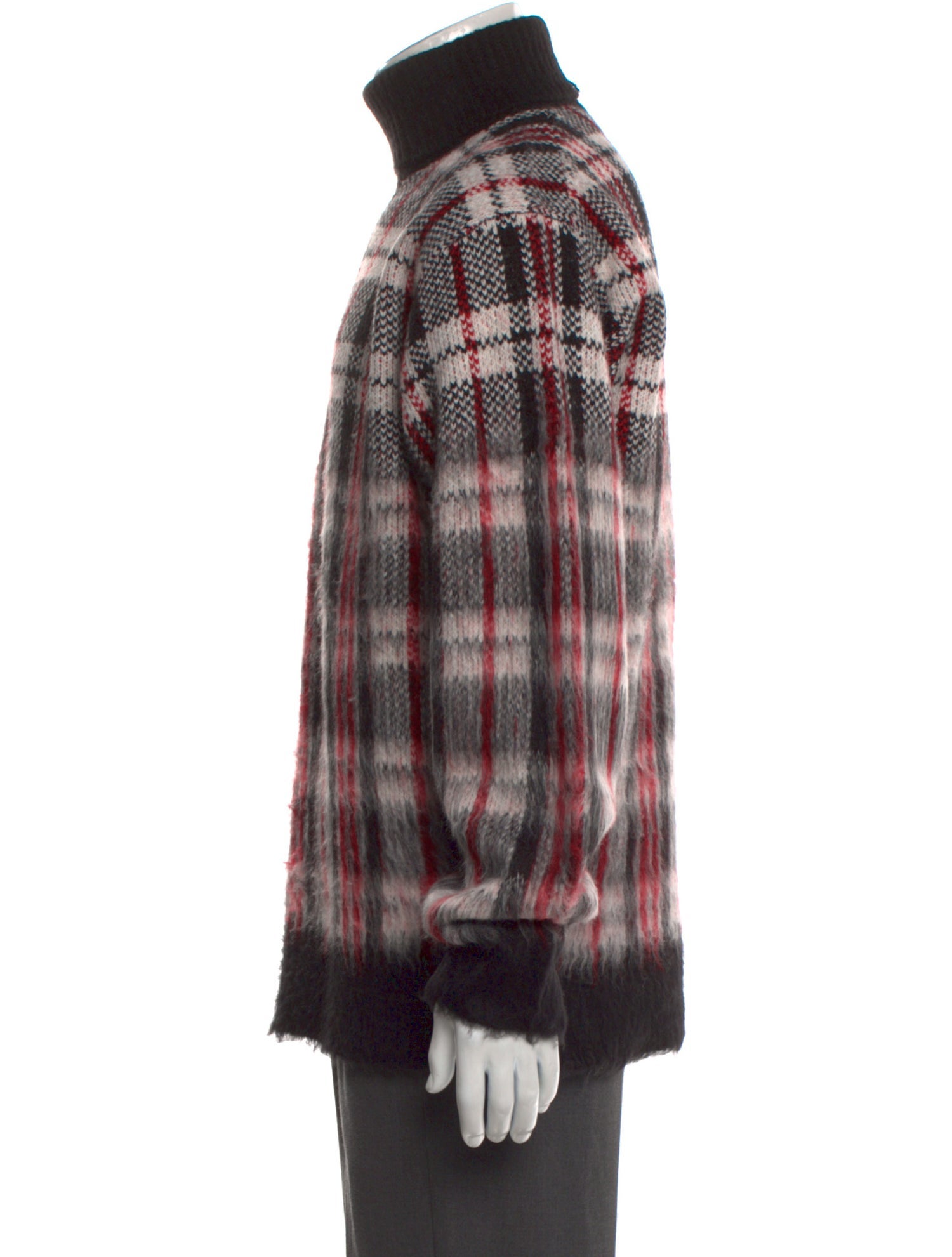 Helmut Lang Plaid Print Turtleneck Pullover w/ Tags