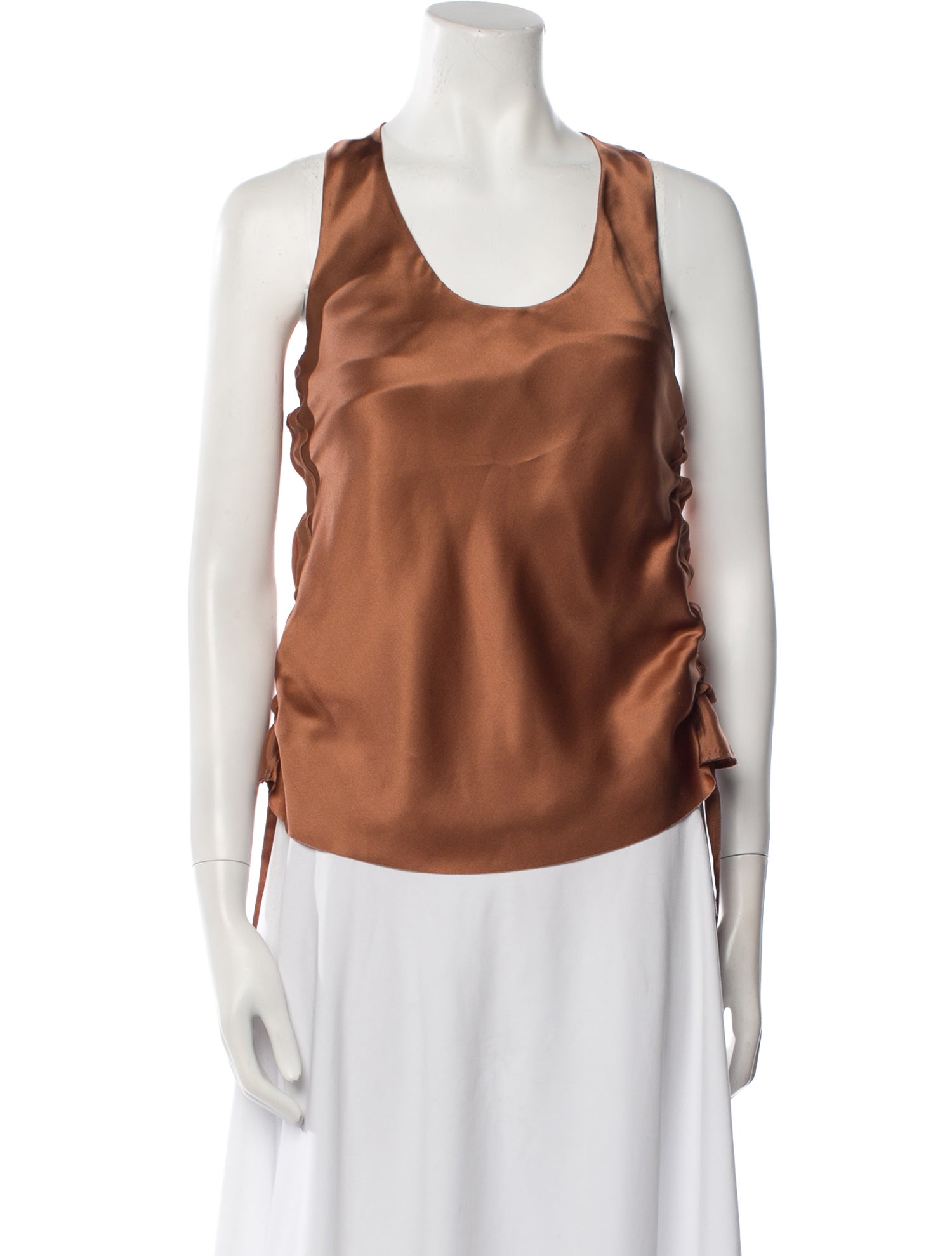 Helmut Lang Silk Scoop Neck Top