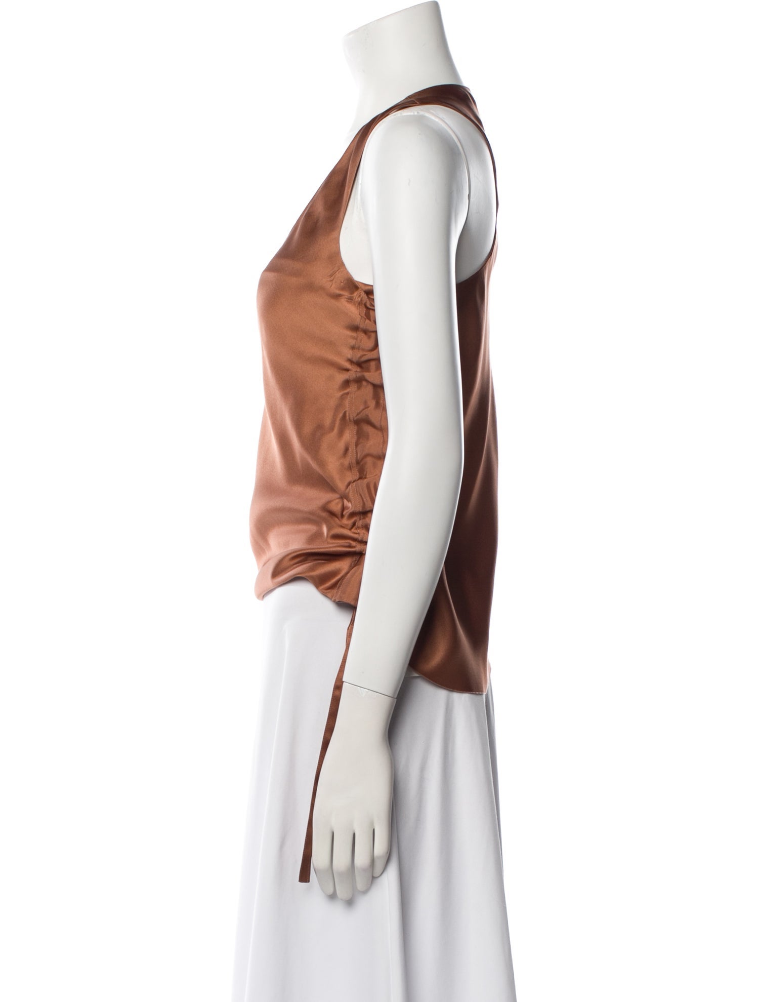 Helmut Lang Silk Scoop Neck Top