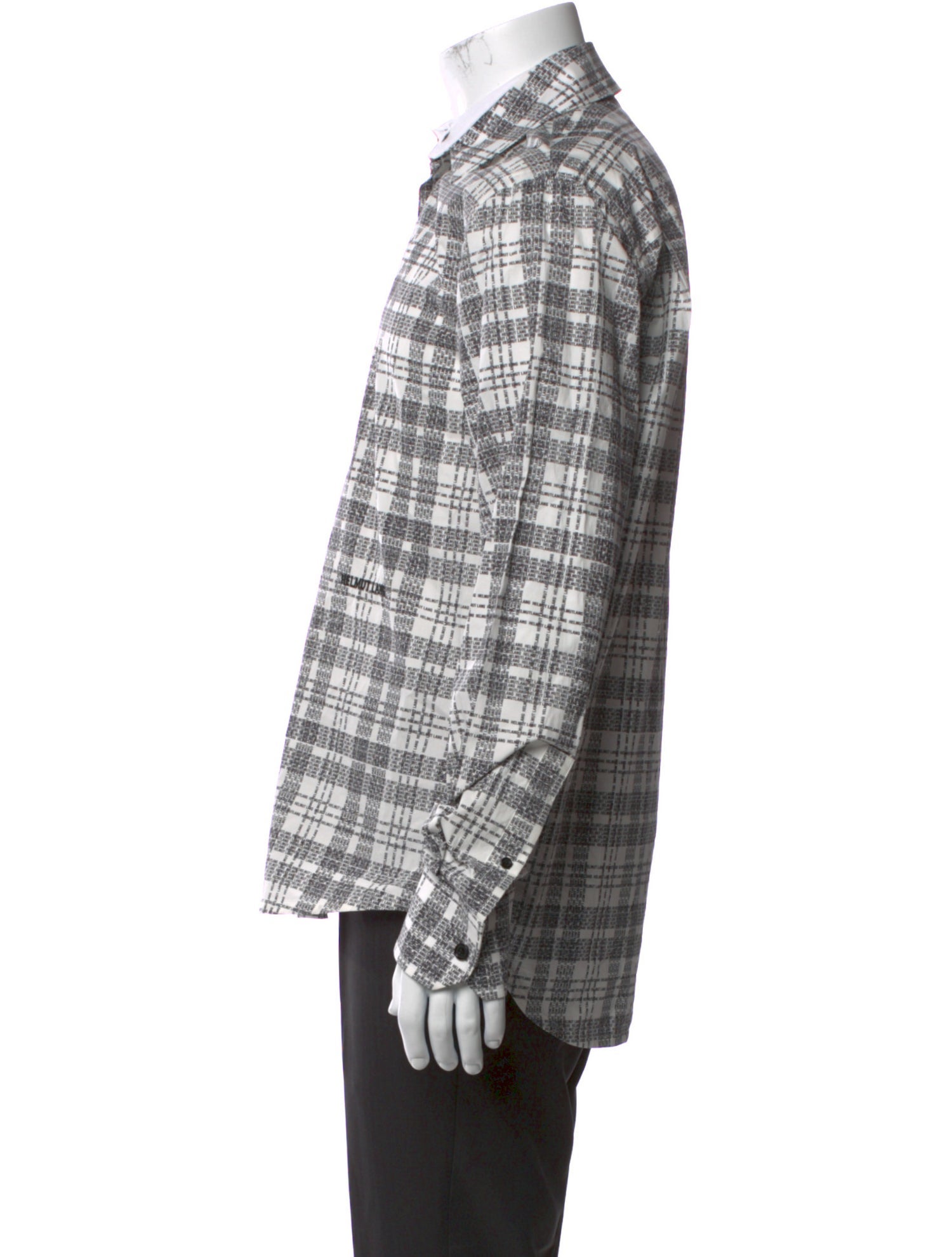 Helmut Lang Plaid Print Long Sleeve Shirt