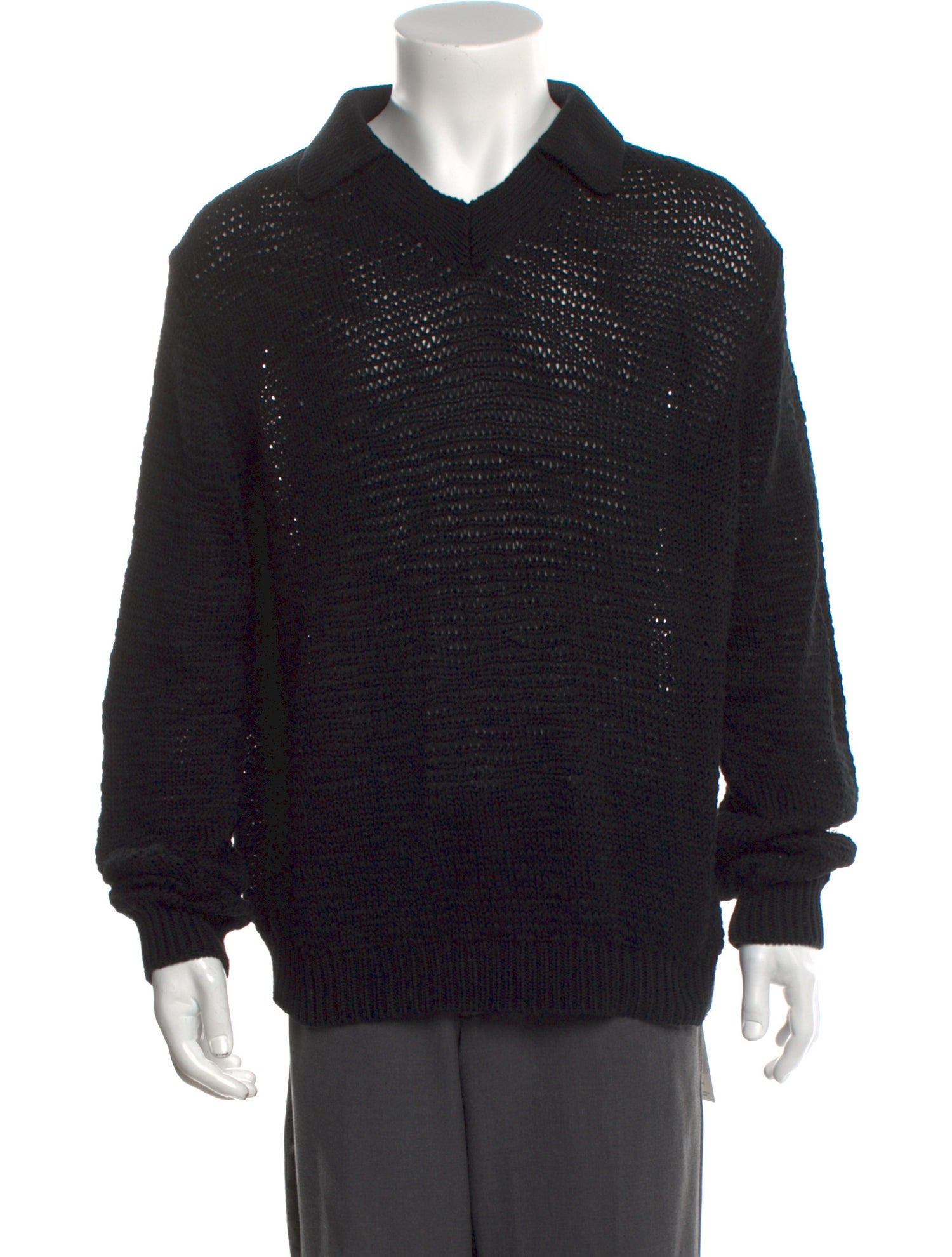Helmut Lang Lace Pattern Collar Pullover