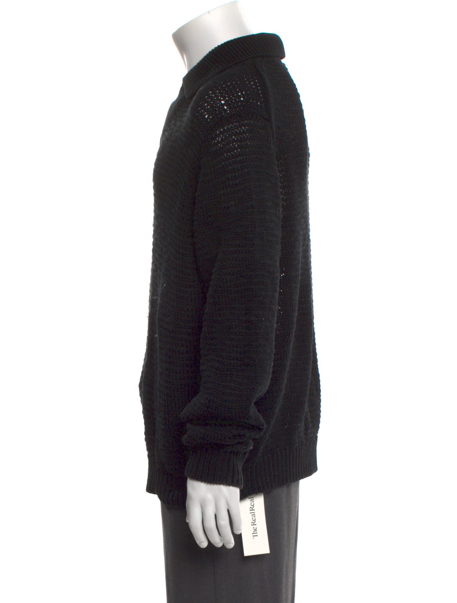 Helmut Lang Lace Pattern Collar Pullover