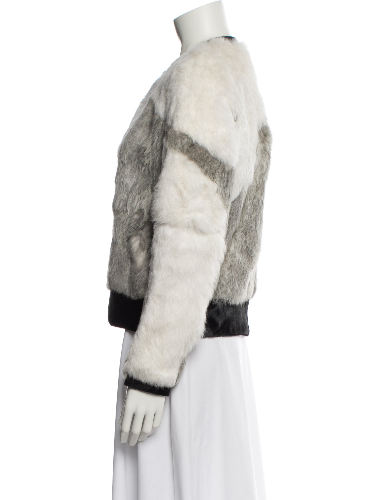Helmut Lang Fur Tweed Pattern Fur Jacket