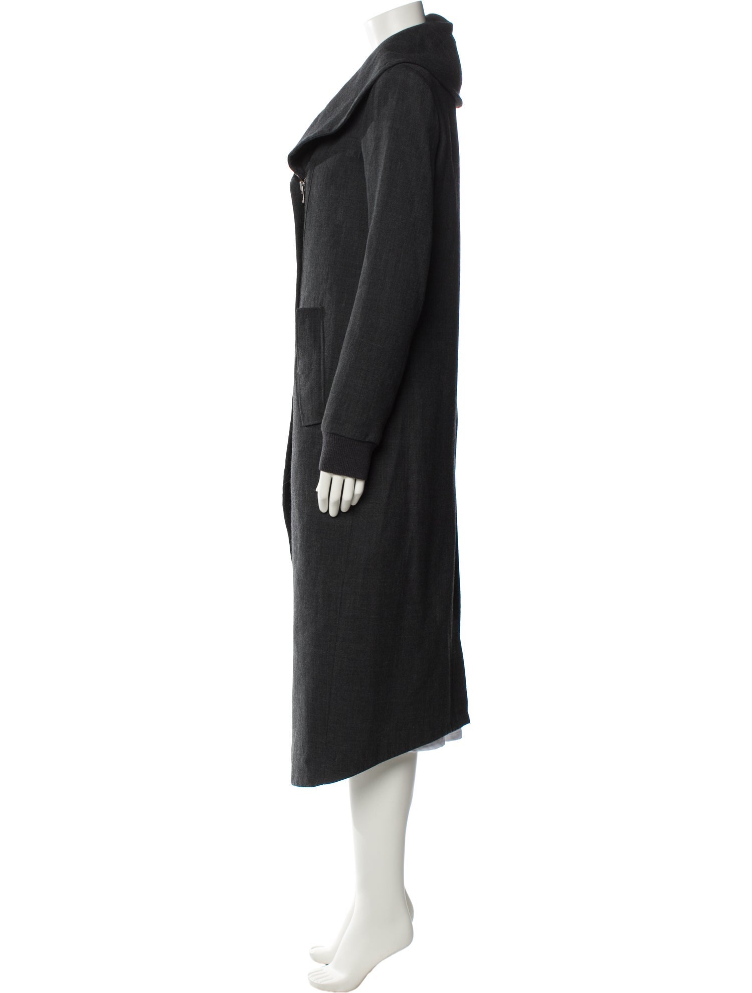 Helmut Lang Wool Faux Fur Coat