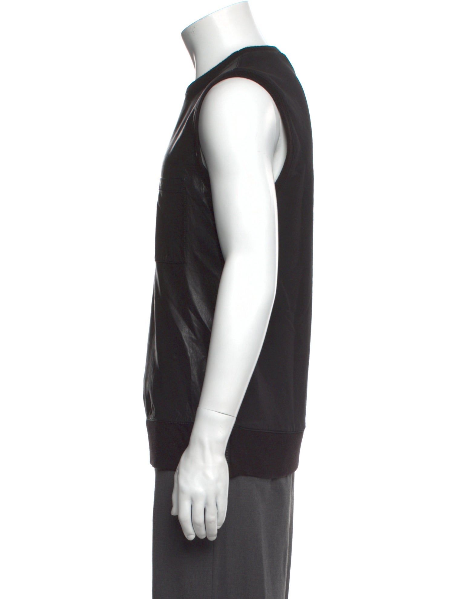 Helmut Lang Lamb Leather Crew Neck Sweatshirt