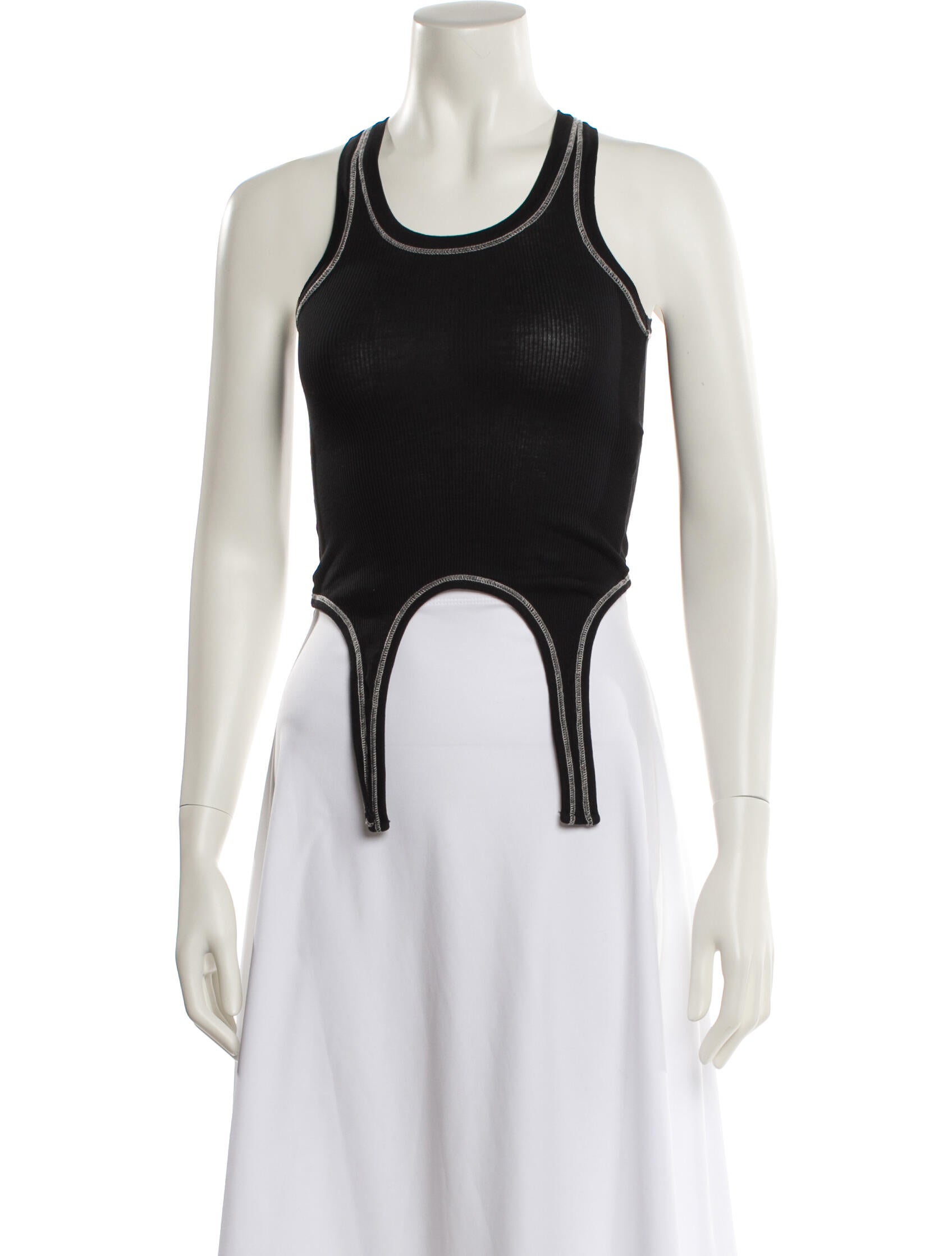 Helmut Lang Scoop Neck Sleeveless Crop Top