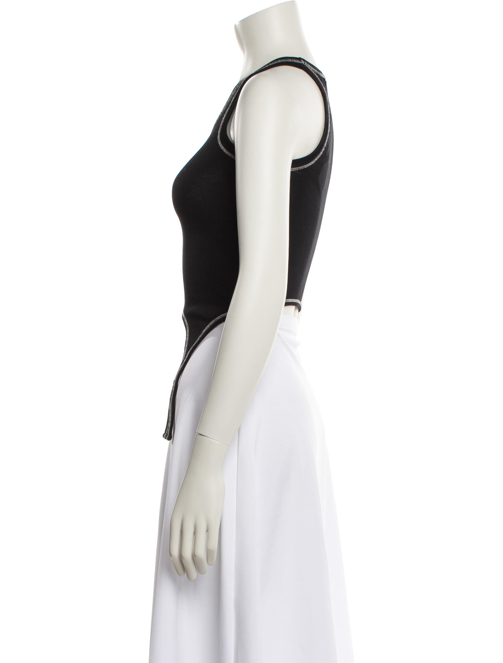 Helmut Lang Scoop Neck Sleeveless Crop Top