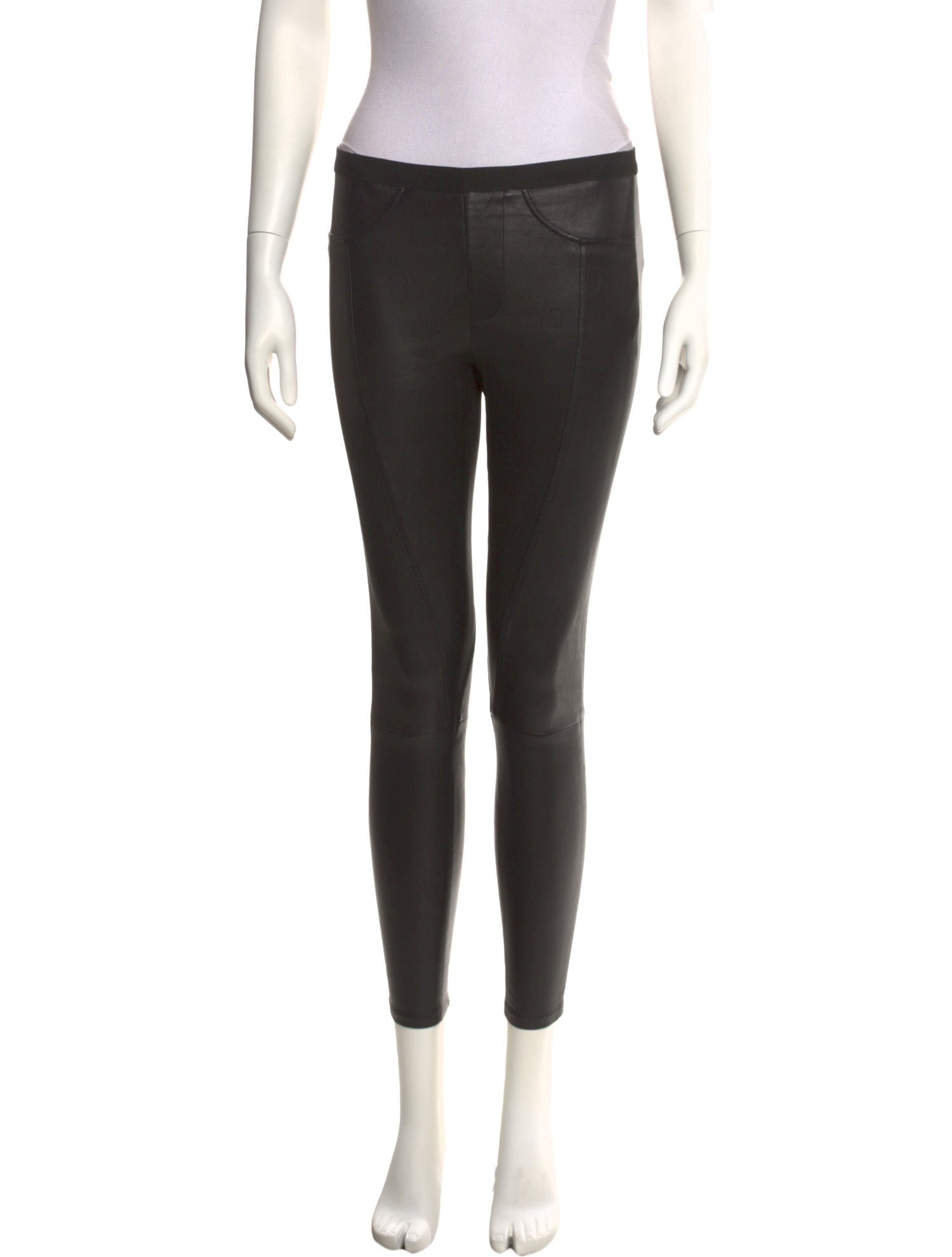 Helmut Lang Lamb Leather Skinny Leg Pants