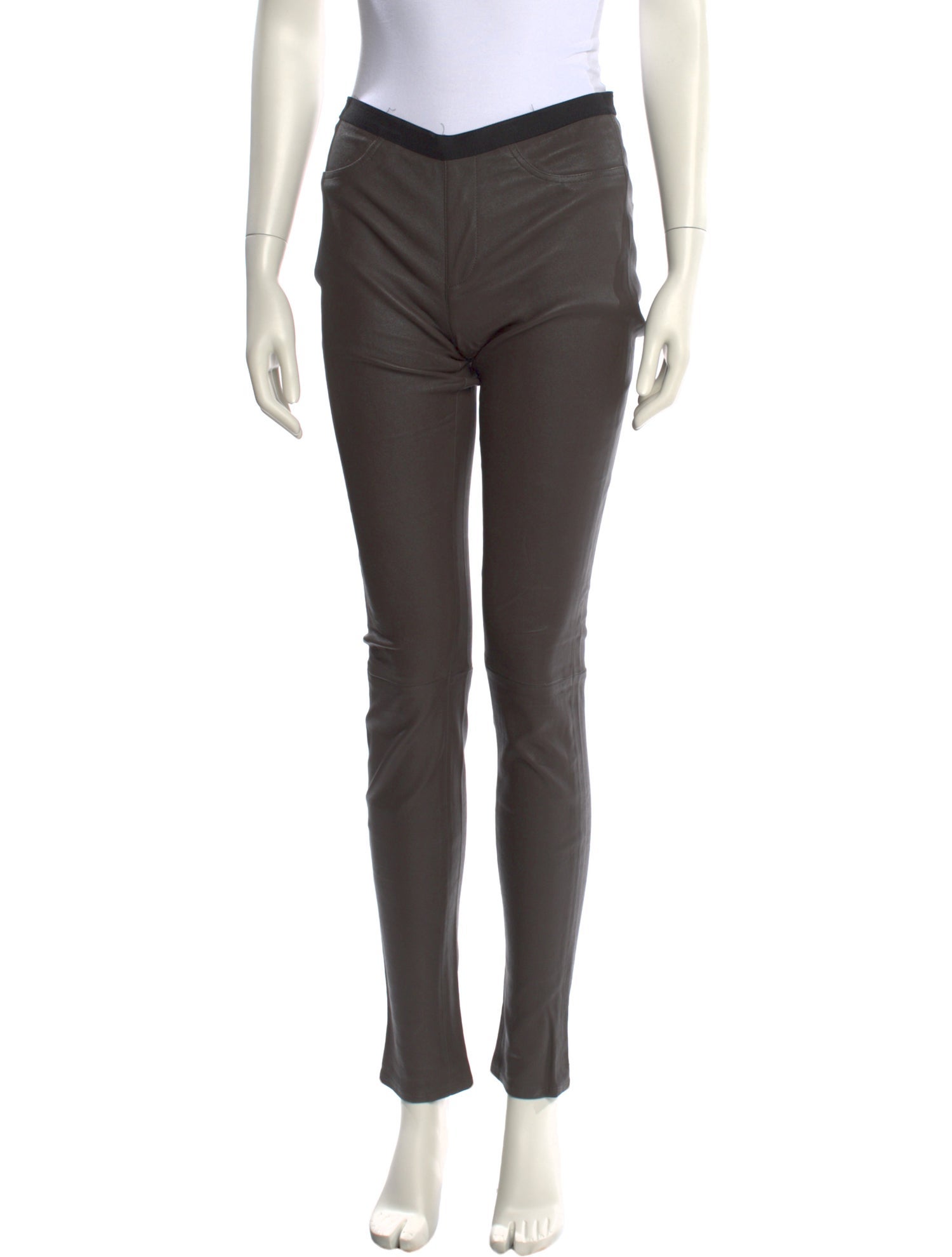 Helmut Lang Leather Skinny Leg Pants