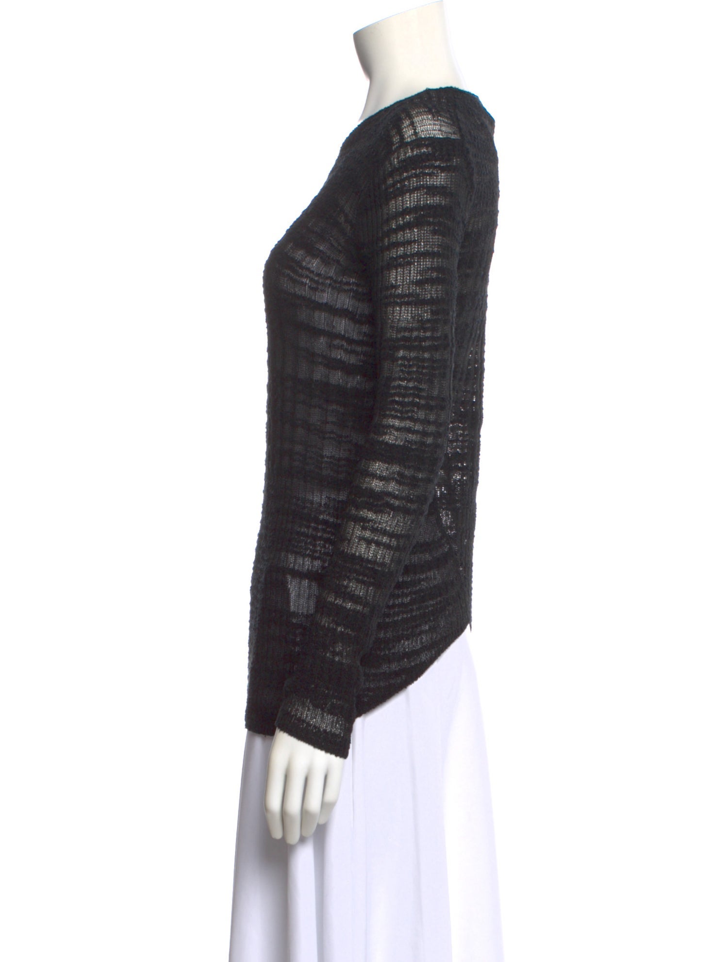 Helmut Lang Striped Scoop Neck Sweater