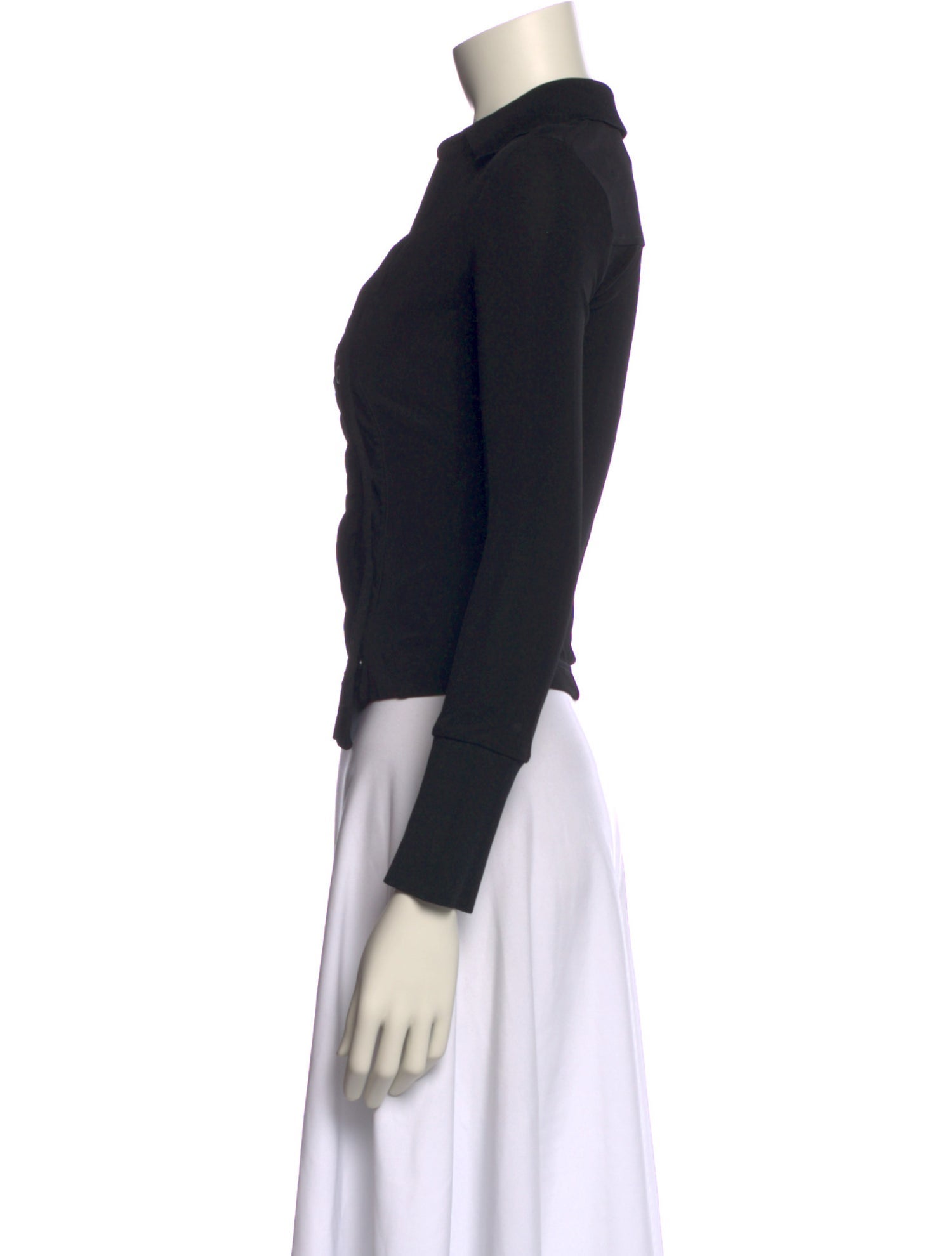 Helmut Lang Cowl Neck Long Sleeve Crop Top