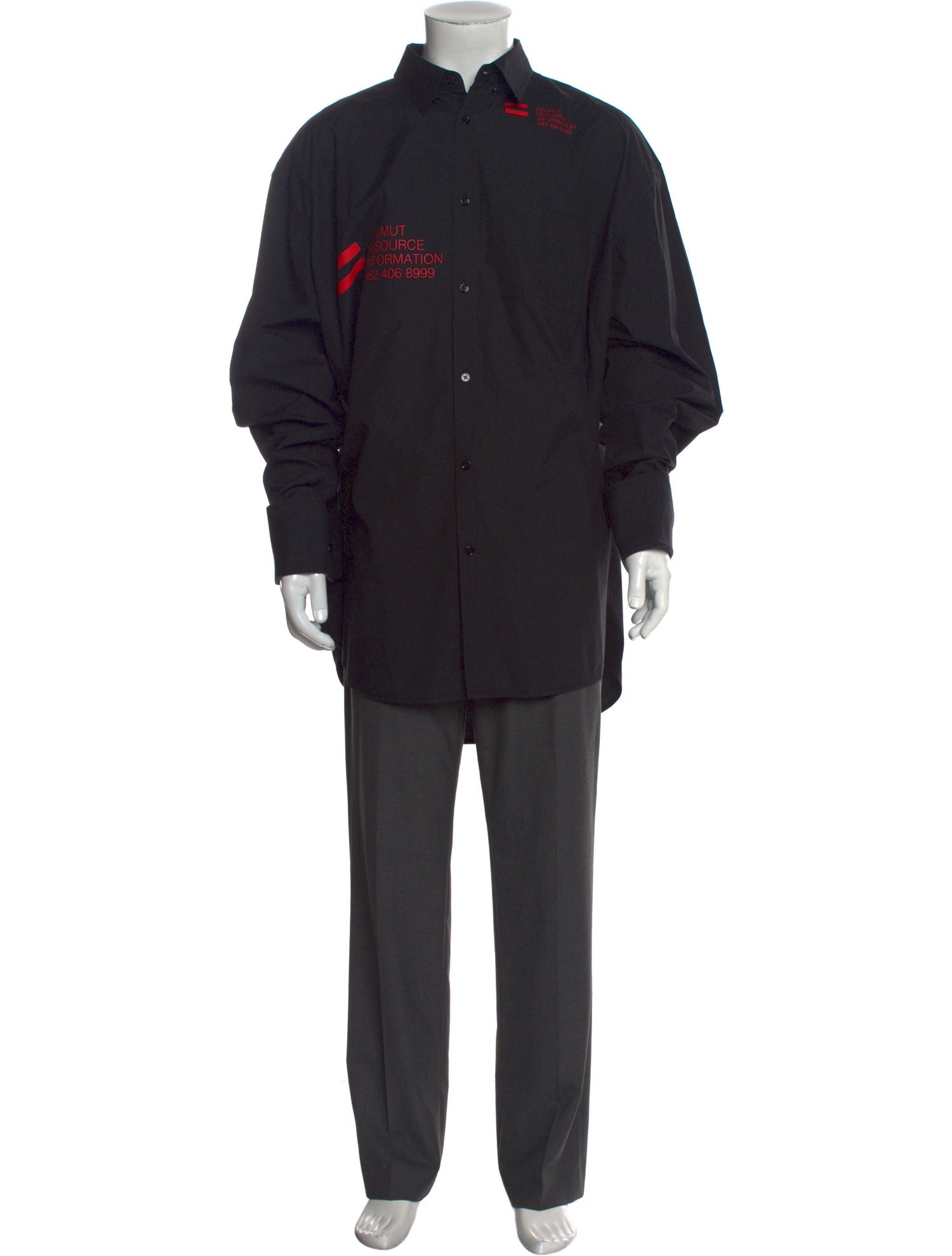 Helmut Lang Graphic Print Long Sleeve Shirt